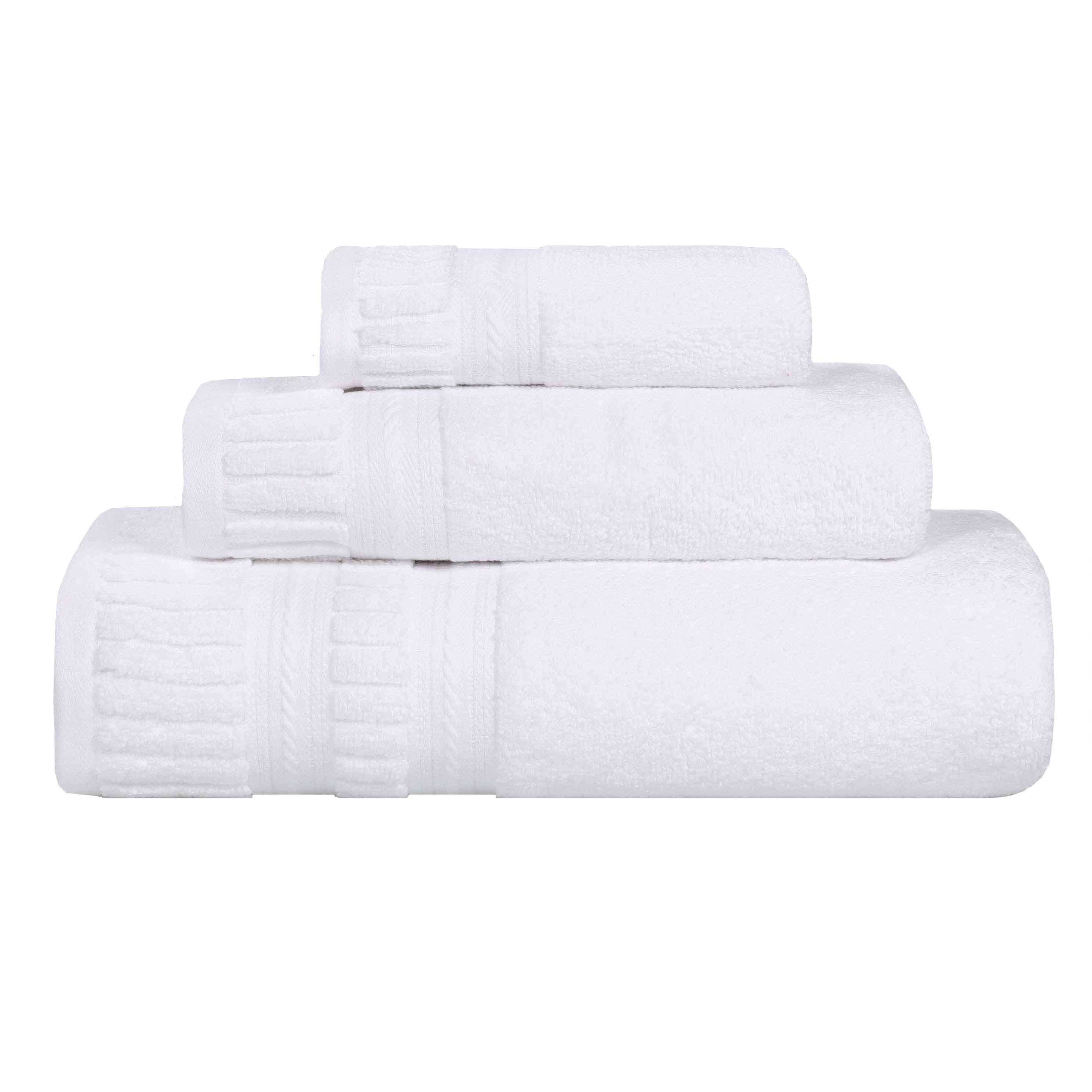 Venice Zero Twist Cotton Medium Weight Absorbent 3 Piece Towel Set - Blue Nile Mills