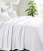 All-Season Chevron Cotton Bed Blanket & Sofa Throw - White