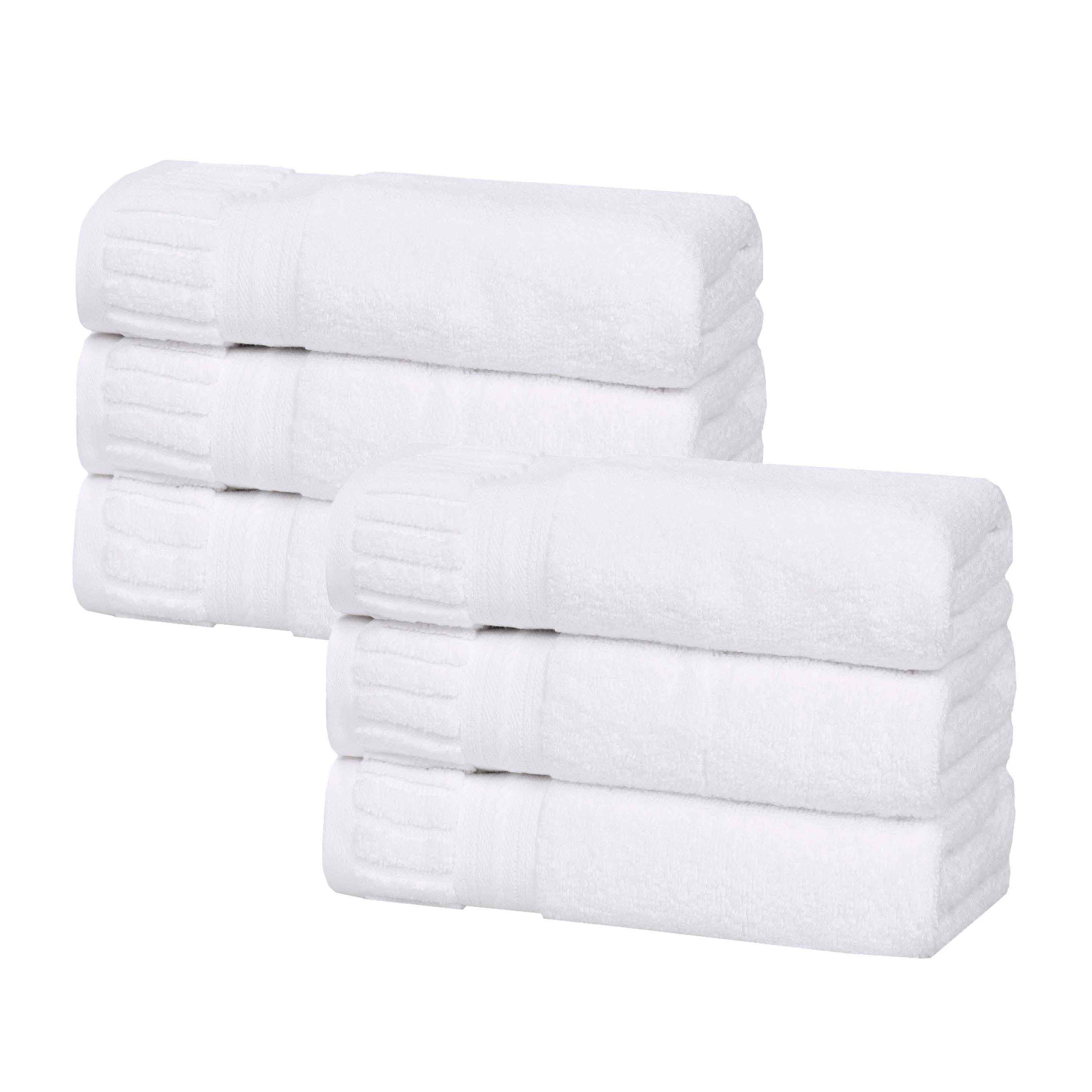 Venice Zero Twist Cotton Medium Weight Absorbent Hand Towels, Set of 6 - Blue Nile Mills