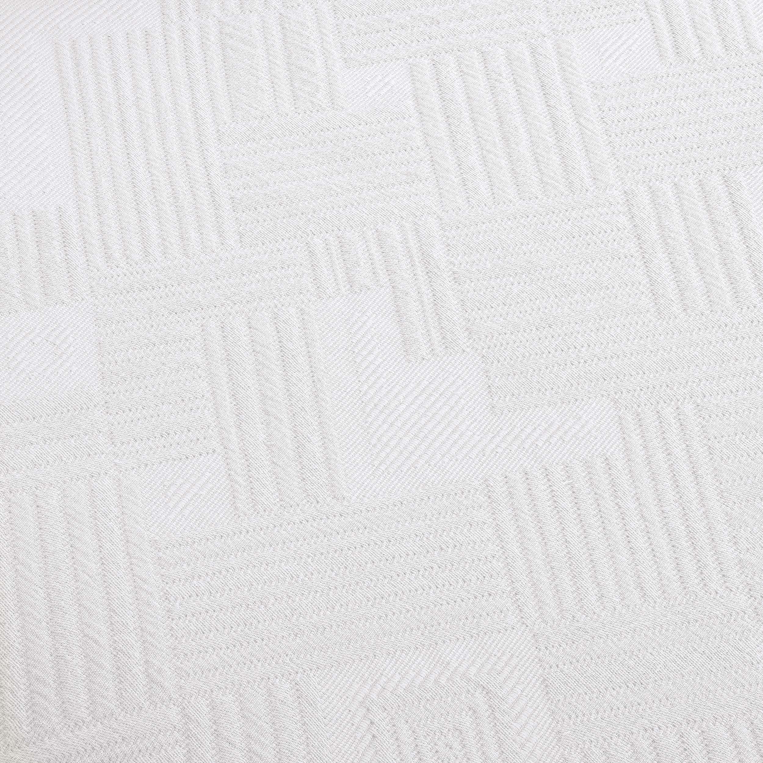 Geometric Fret Cotton Jacquard Matelasse Scalloped Bedspread Set - Blue Nile Mills