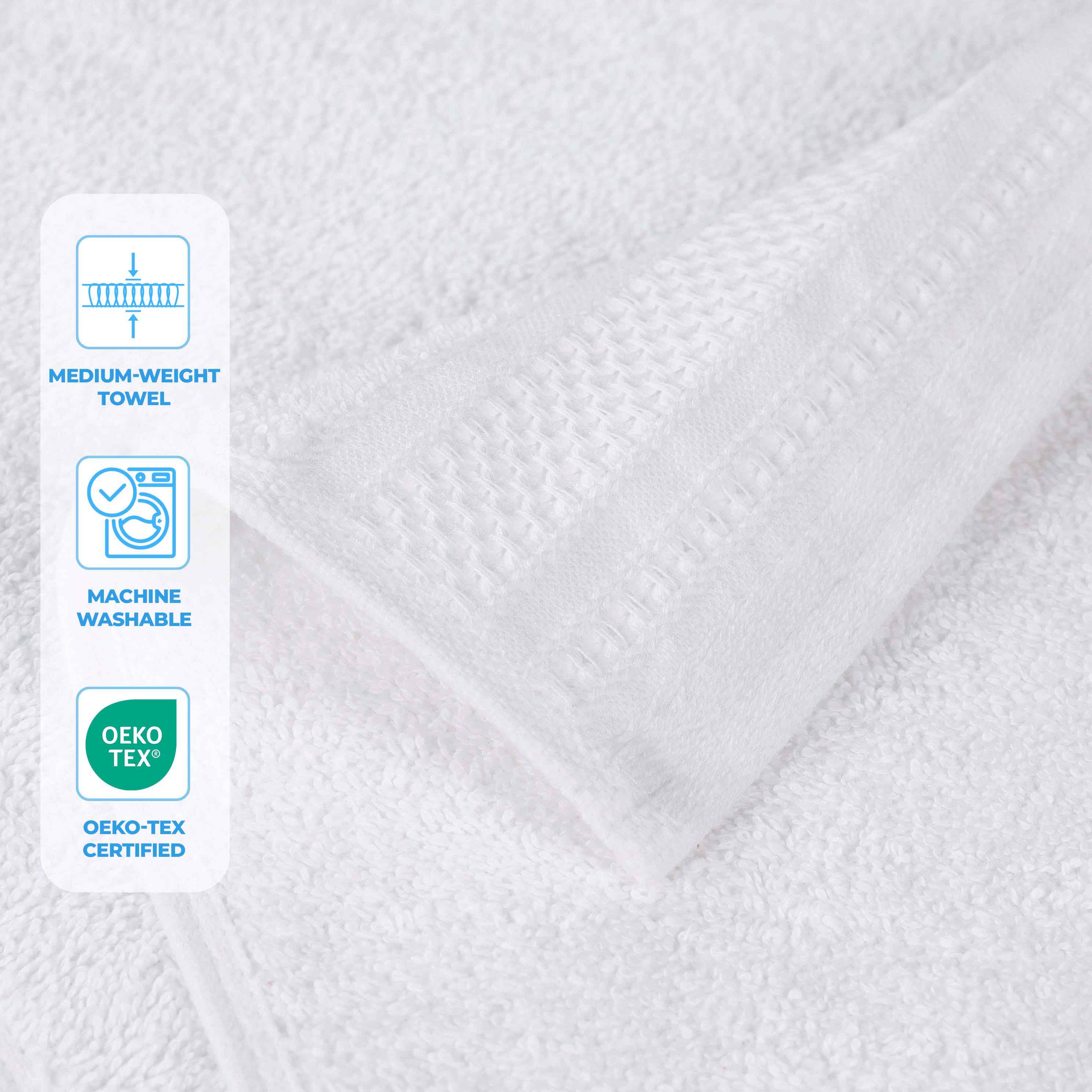 Honeycomb Textured Waffle Border Luxury Cotton Bath Sheets, Set of 2 - Blue Nile Mills