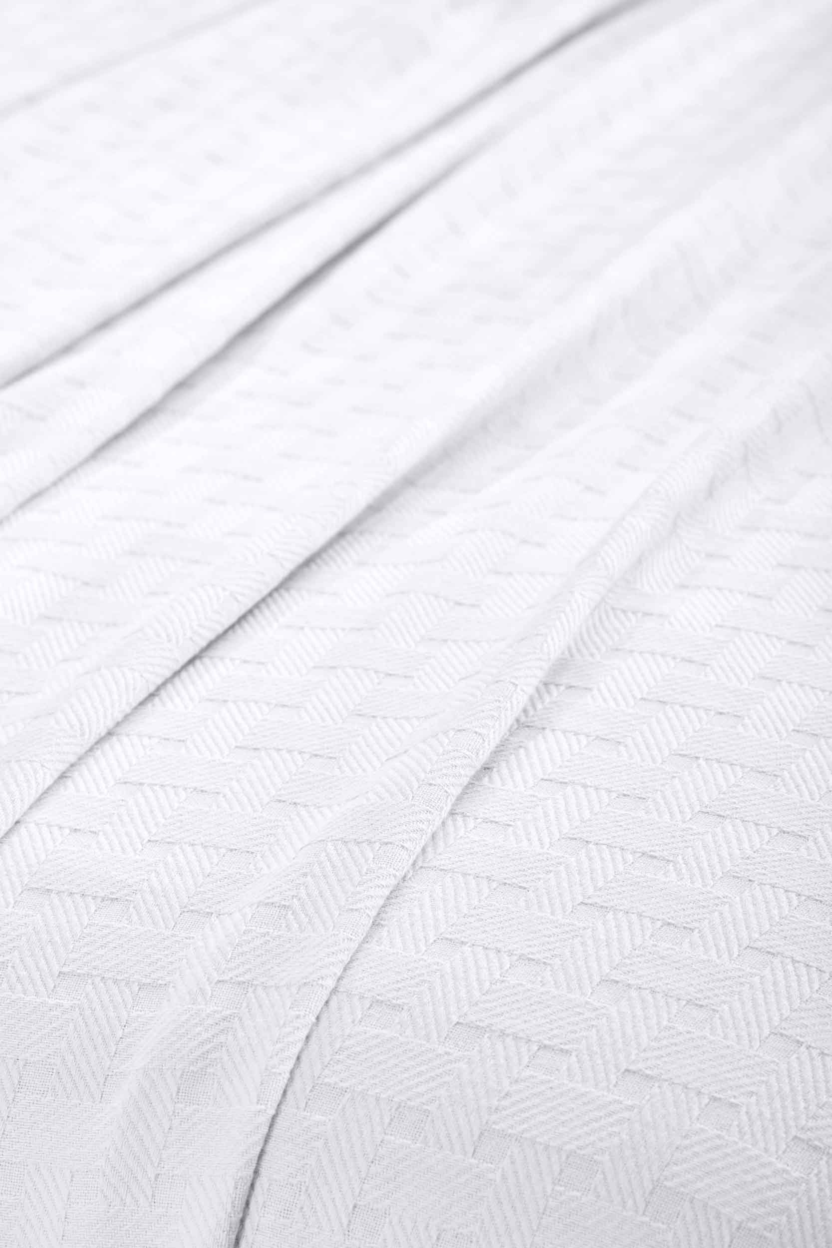 Basketweave All Season Cotton Bed Blanket - Blue Nile Mills