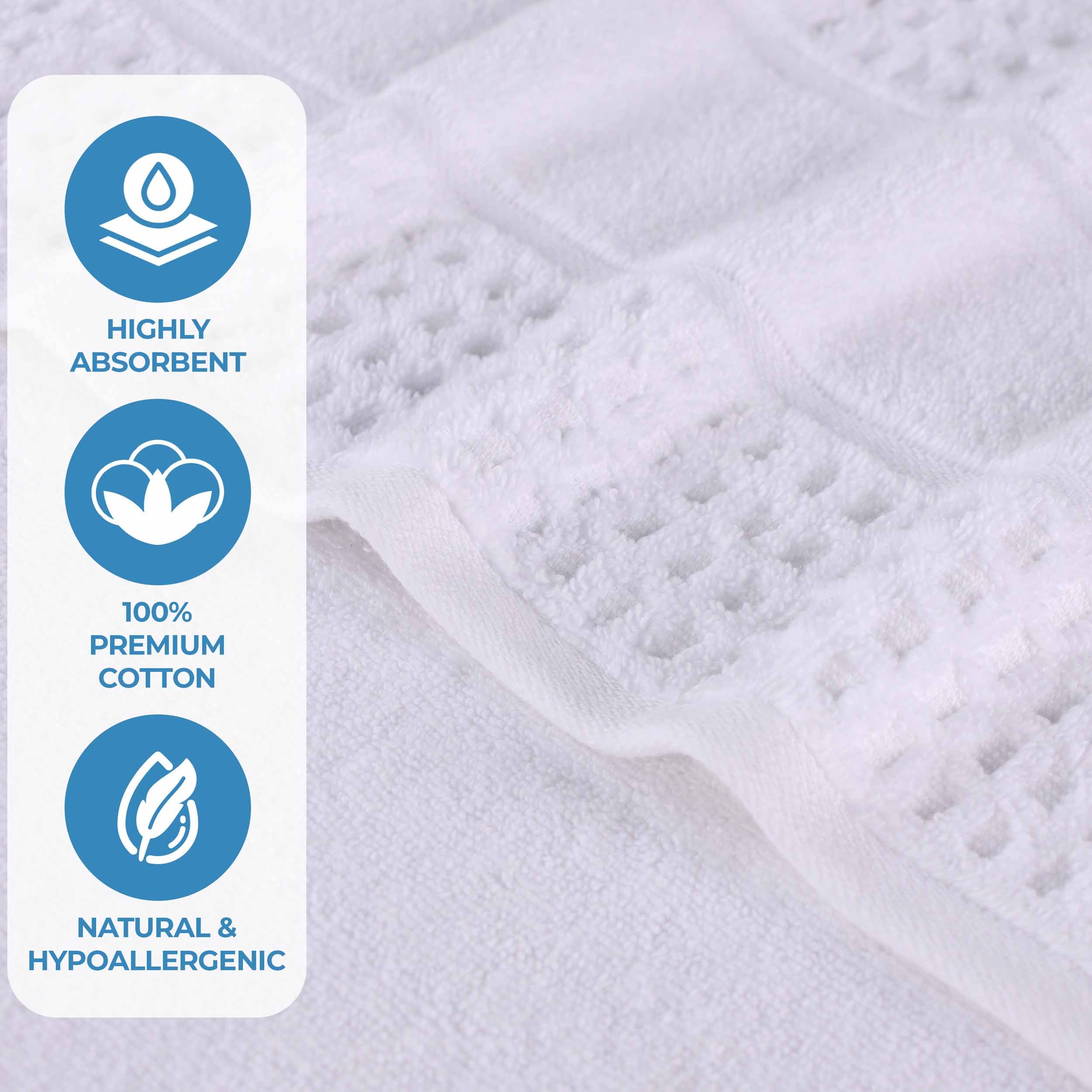 Zero Twist Cotton Waffle Honeycomb Soft Absorbent 12-Piece Towel Set - Blue Nile Mills
