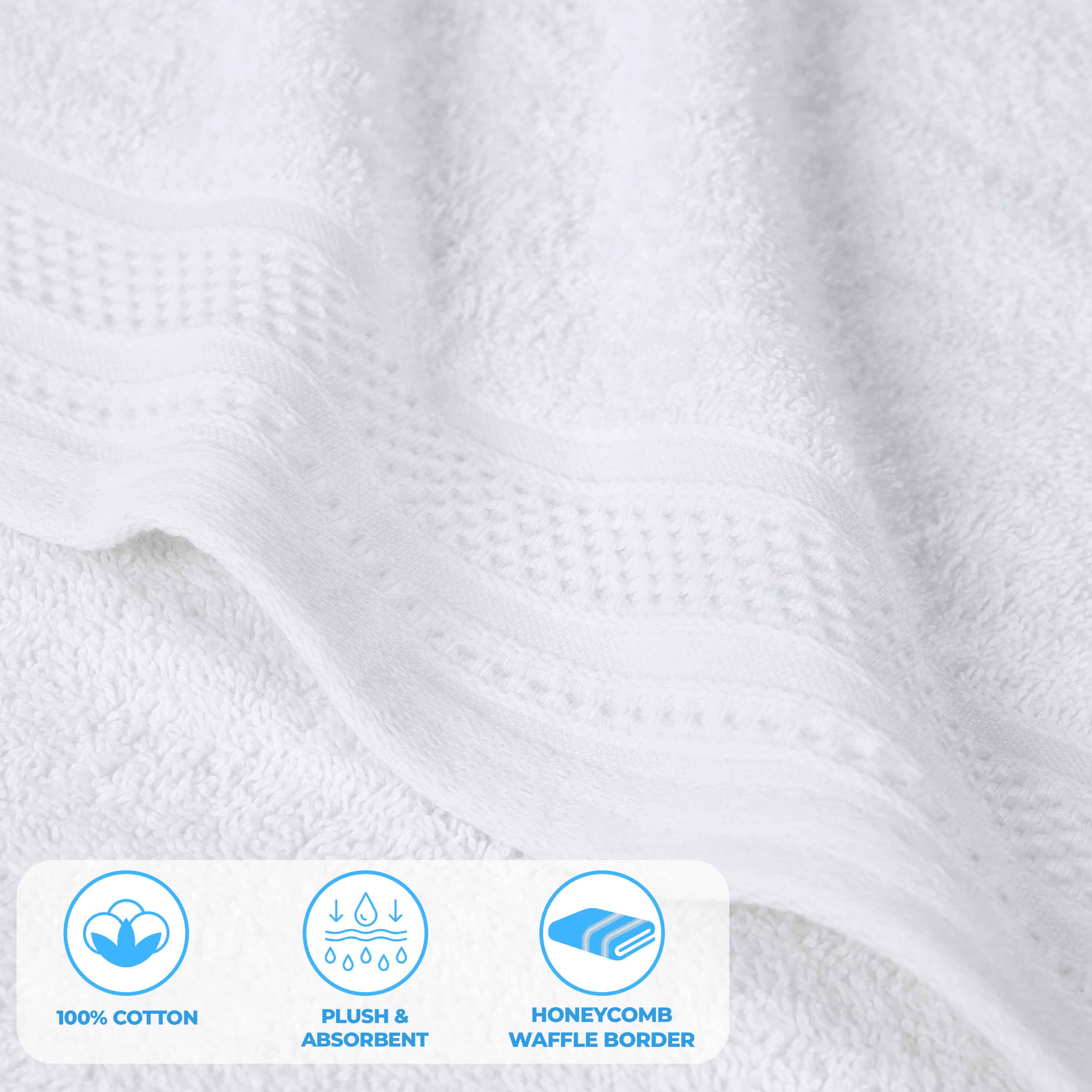 Honeycomb Textured Waffle Border Luxury Cotton Bath Sheets, Set of 2 - Blue Nile Mills