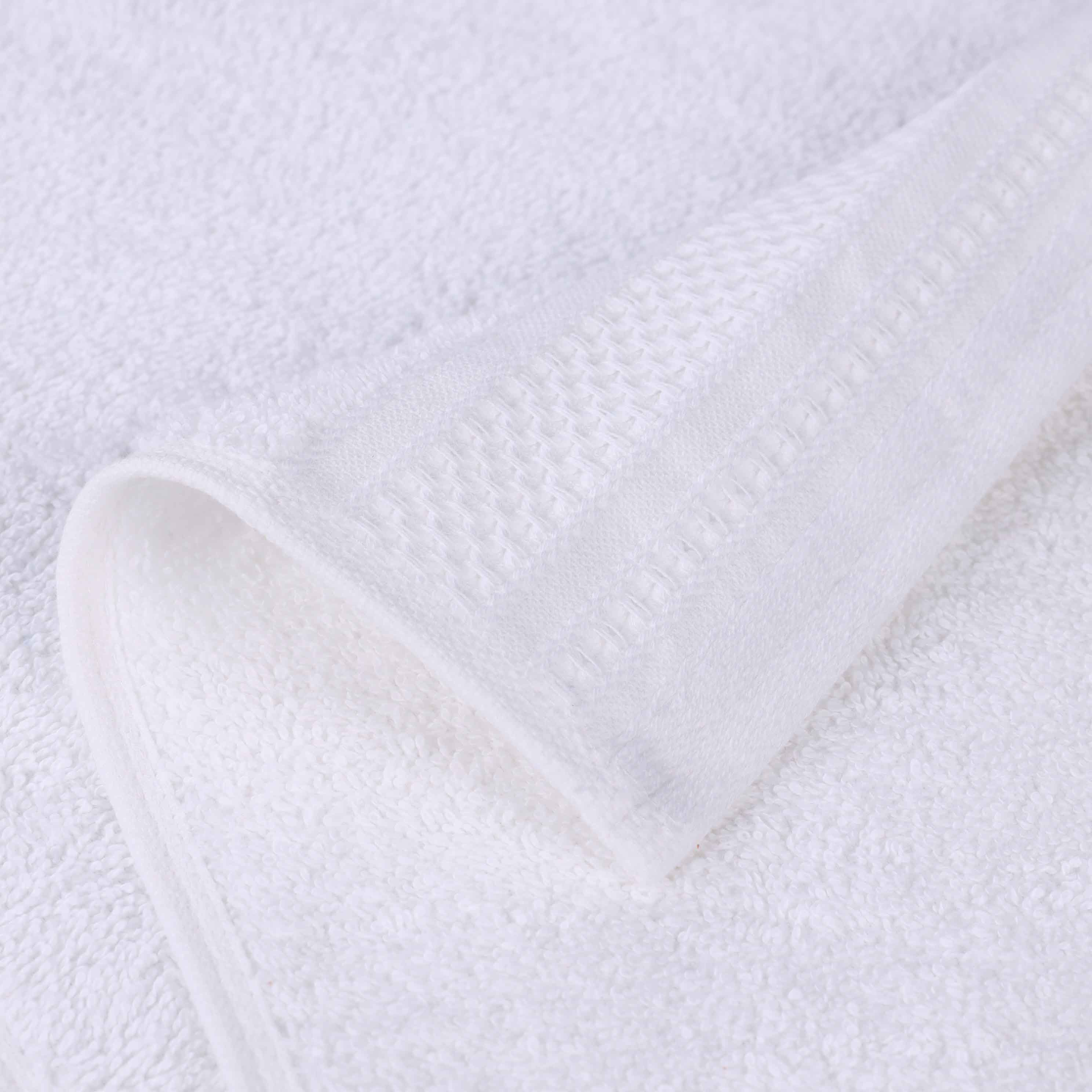 Honeycomb Textured Waffle Border Luxury Cotton Hand Towels, Set of 6 - Blue Nile Mills