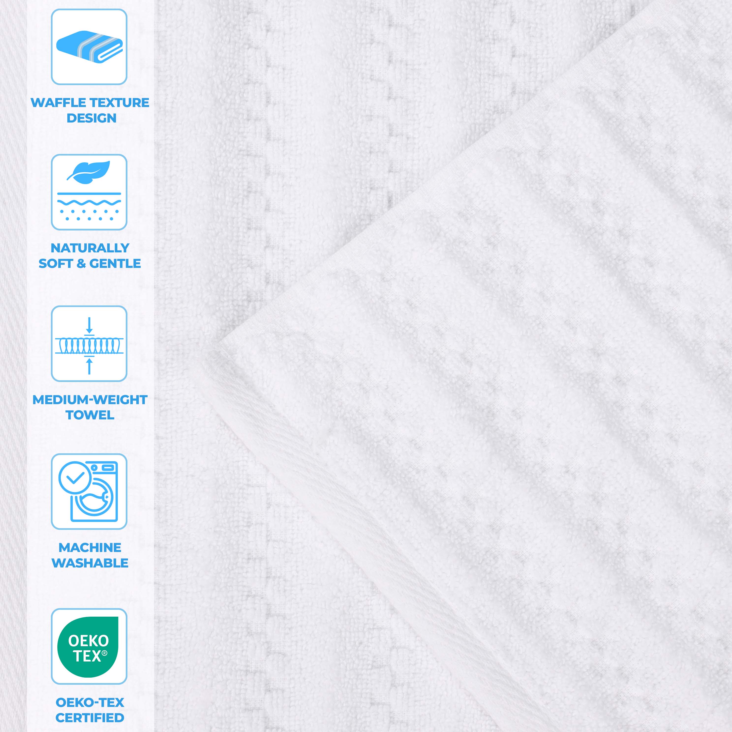 Zuma Zero Twist Cotton Medium Weight Soft Absorbent 9 Piece Towel Set - Blue Nile Mills