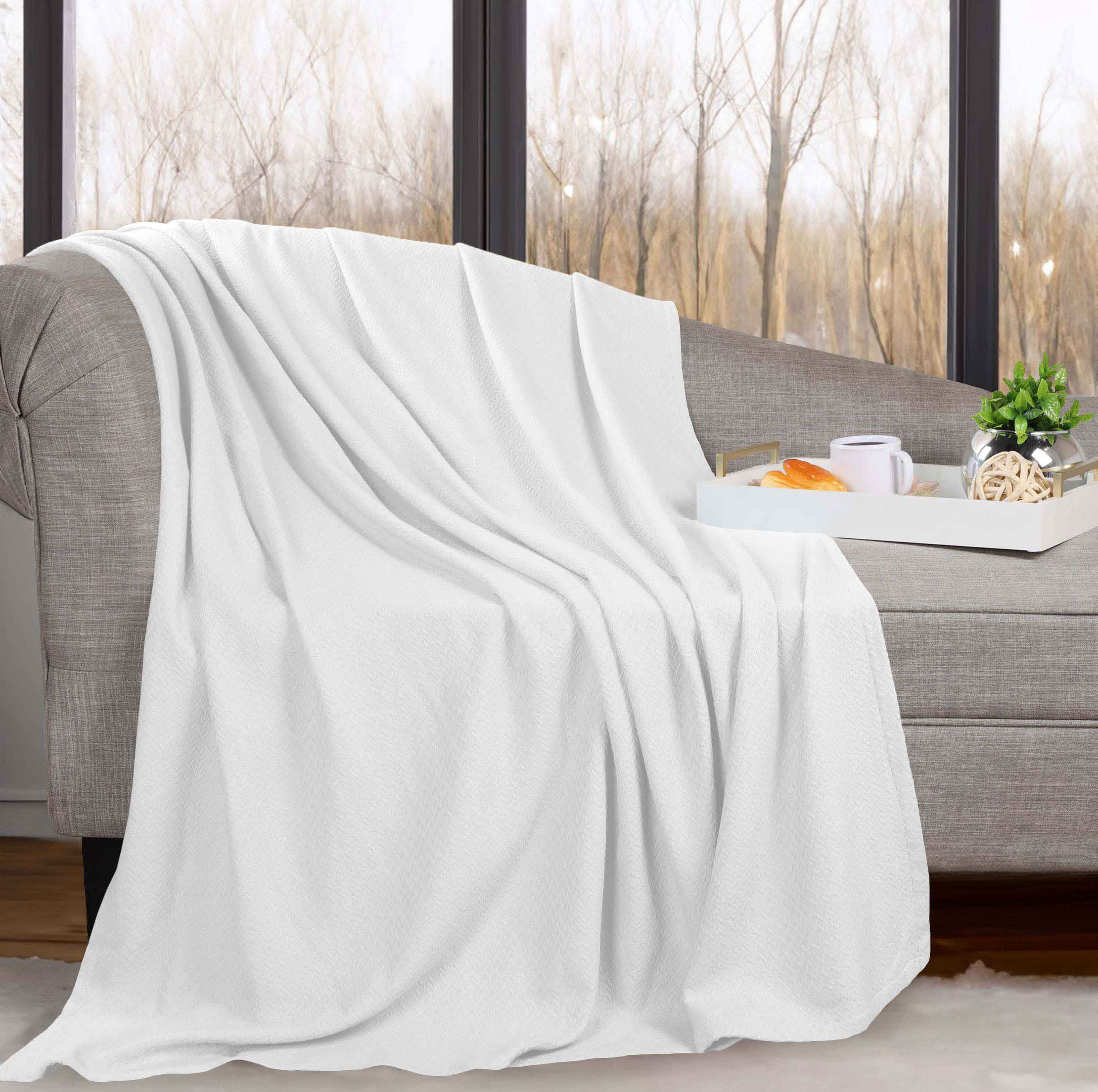 Nobel Cotton Textured Chevron Lightweight Woven Blanket - Blue Nile Mills