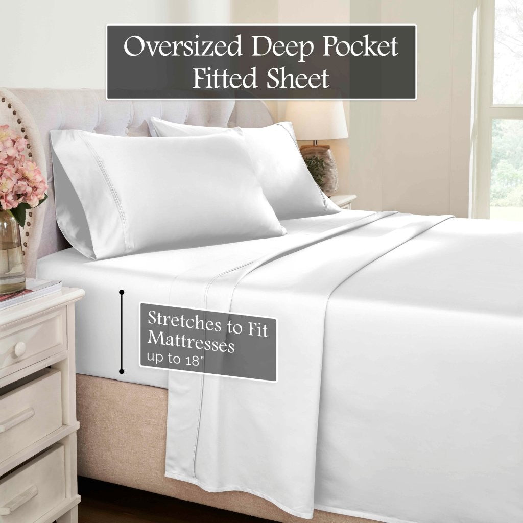1200 Thread Count Egyptian Cotton Deep Pocket Sheet Set - Blue Nile Mills