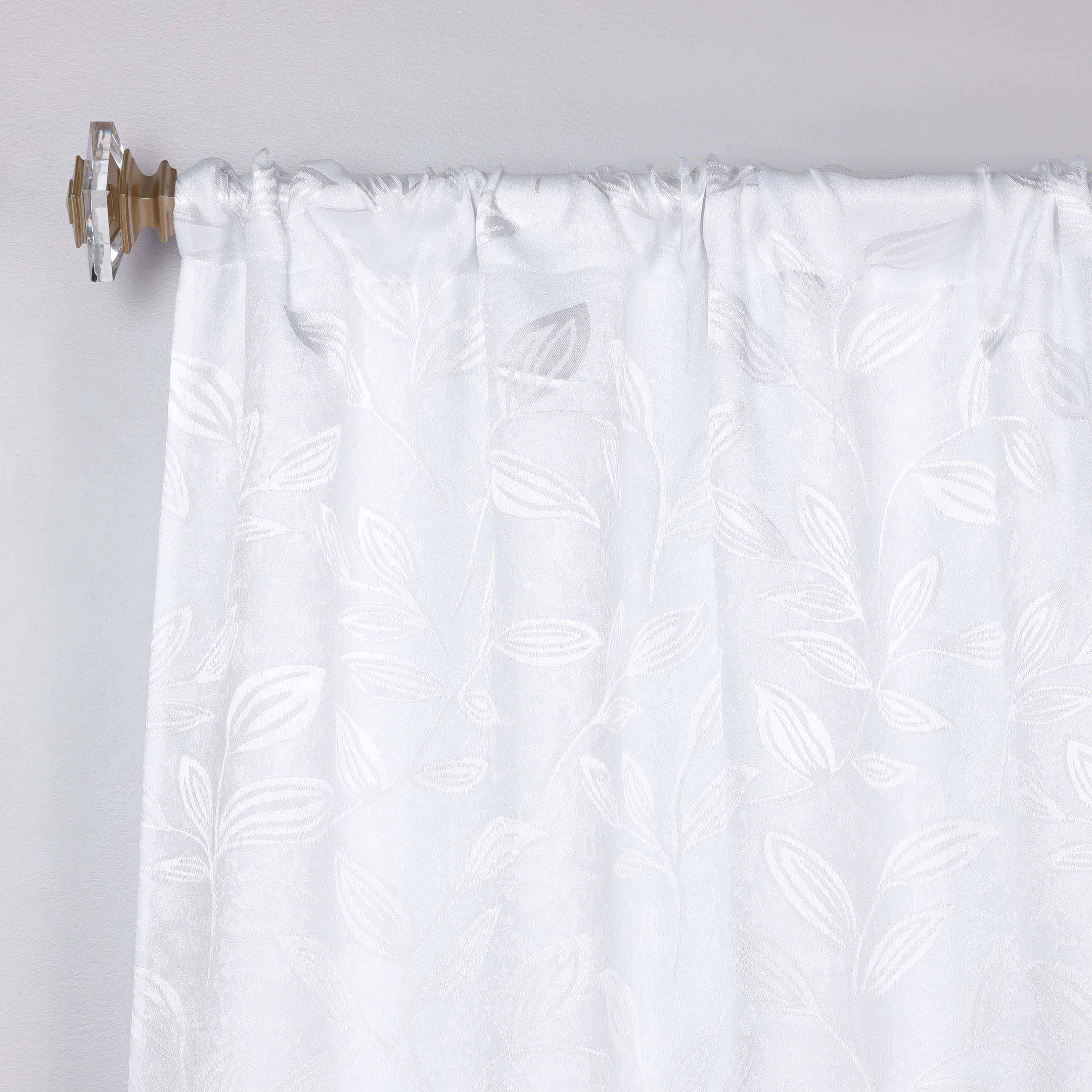 Leaves Rod Pocket Room Darkening Blackout Curtains, Set of 2 - Blue Nile Mills