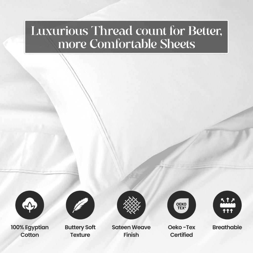 1200 Thread Count Egyptian Cotton Deep Pocket Sheet Set - Blue Nile Mills