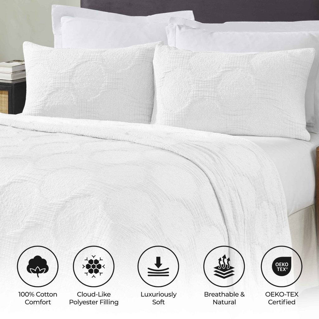 Tanta Cotton Medium Weight Crinkle Woven Coverlet - Blue Nile Mills