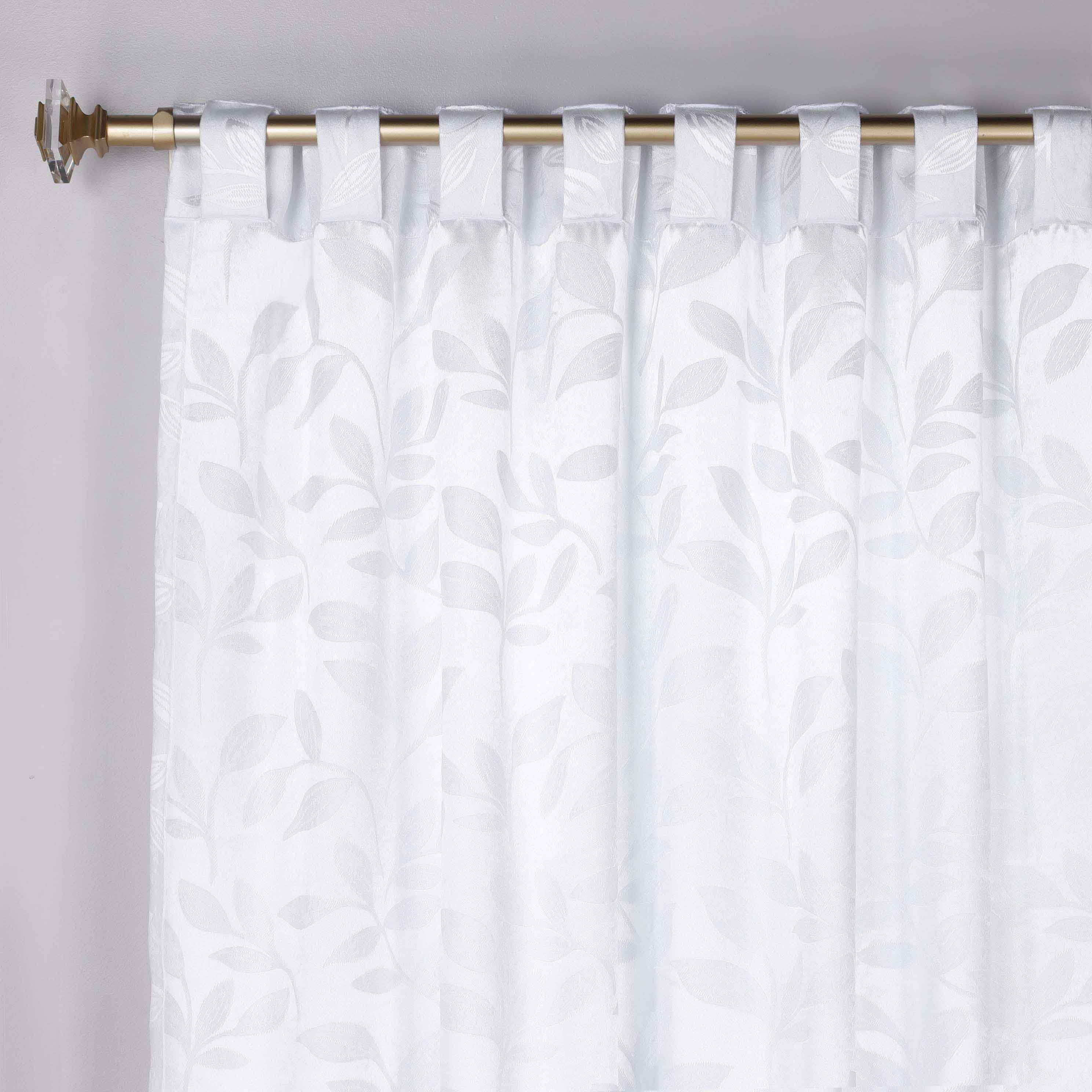 Superior Leaves Room Darkening Back Tab Blackout Curtains Panel Set - Blue Nile Mills