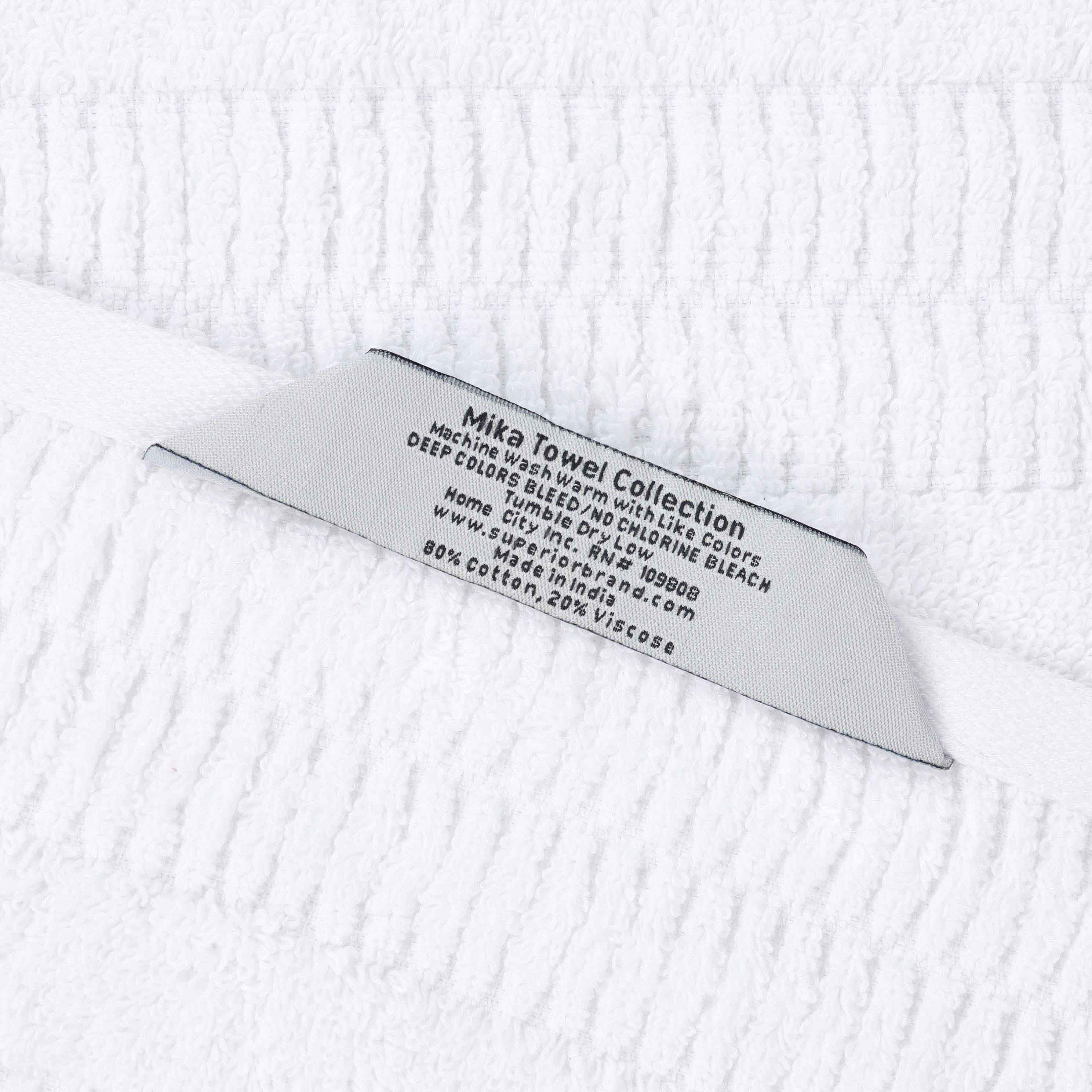 Mika Smart Twist Cotton Solid Vertical Ribbed Bath Sheets, Set of 2 - Blue Nile Mills