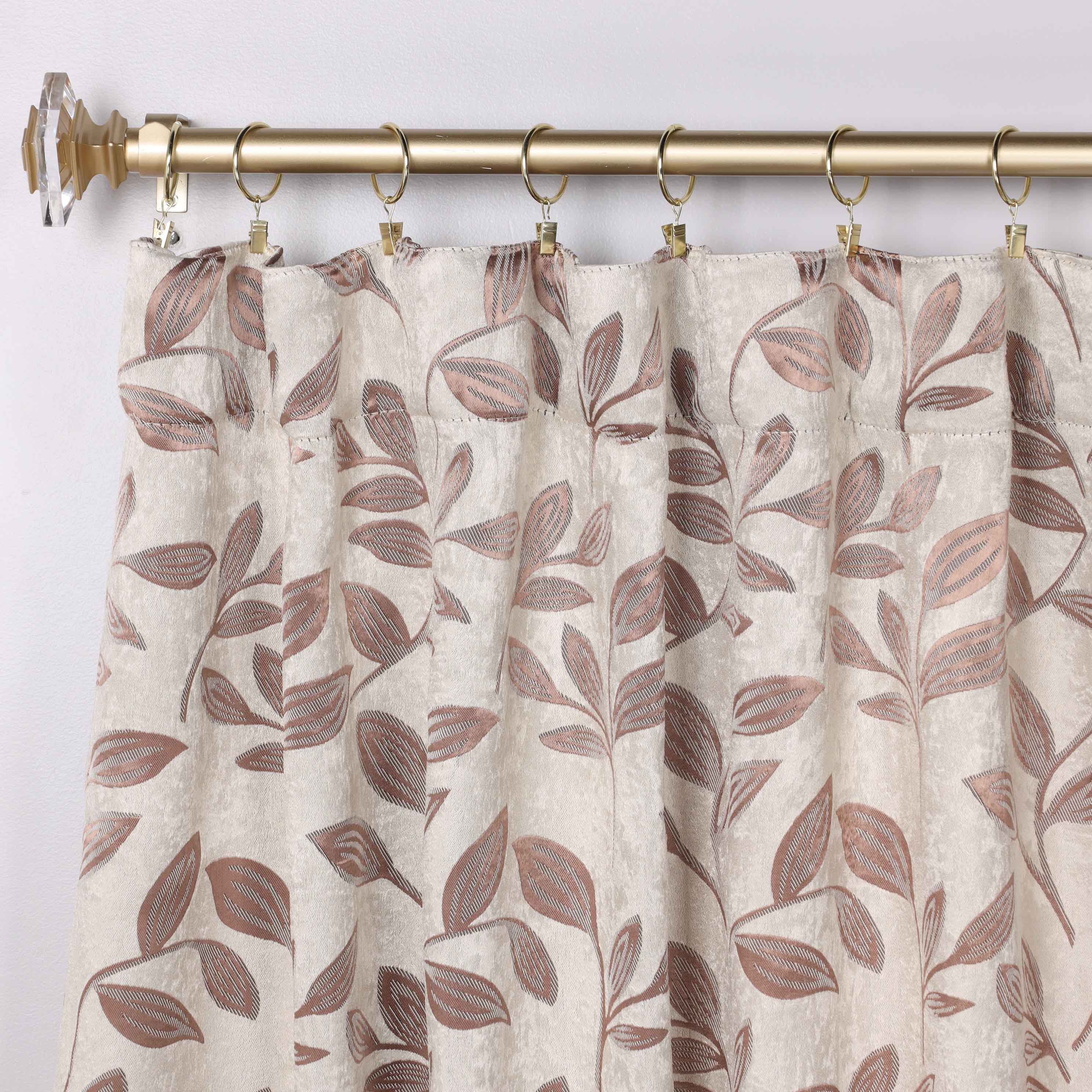 Superior Leaves Room Darkening Back Tab Blackout Curtains Panel Set - Blue Nile Mills