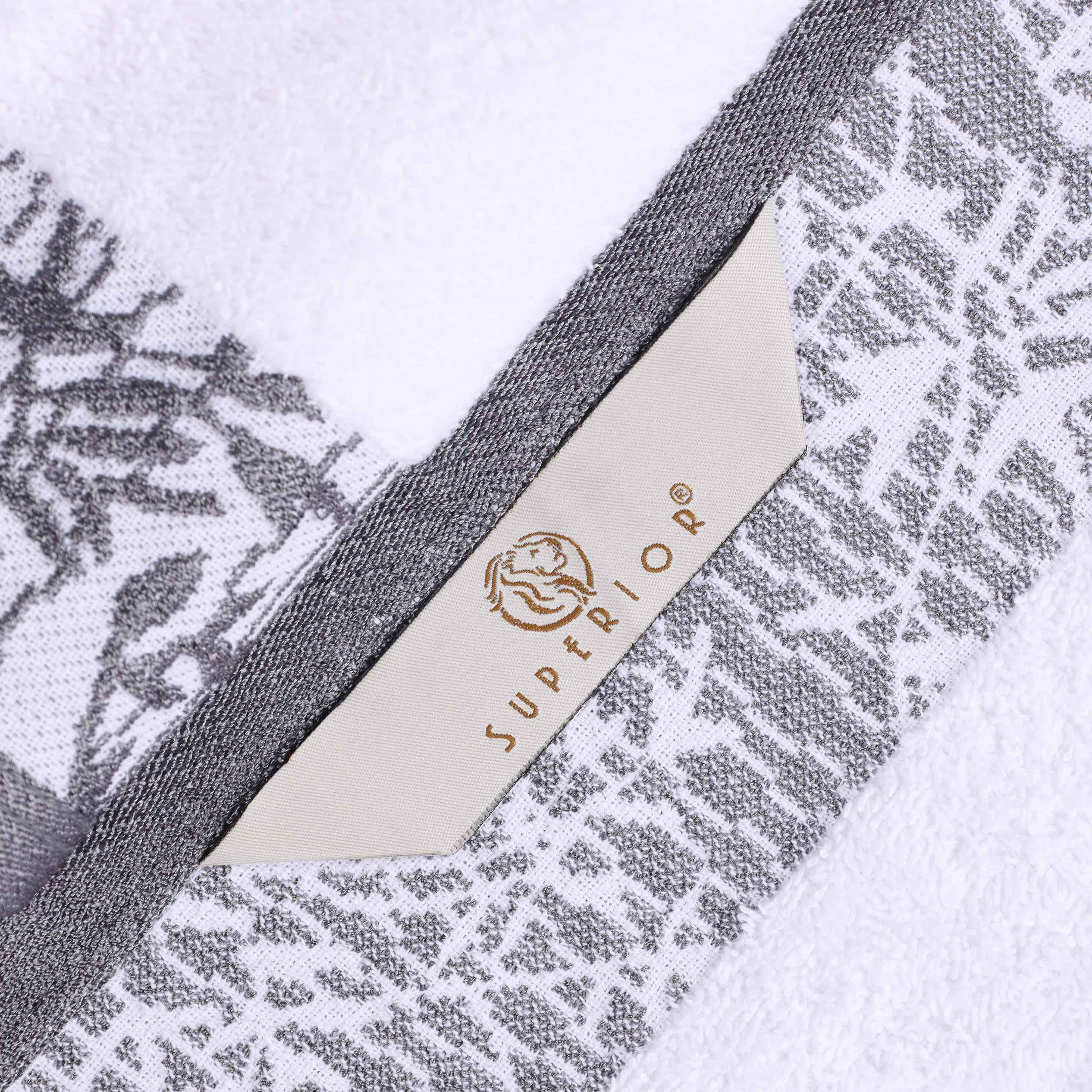 Wisteria Cotton Floral Embroidered Jacquard Border 3-Piece Towel Set - Blue Nile Mills