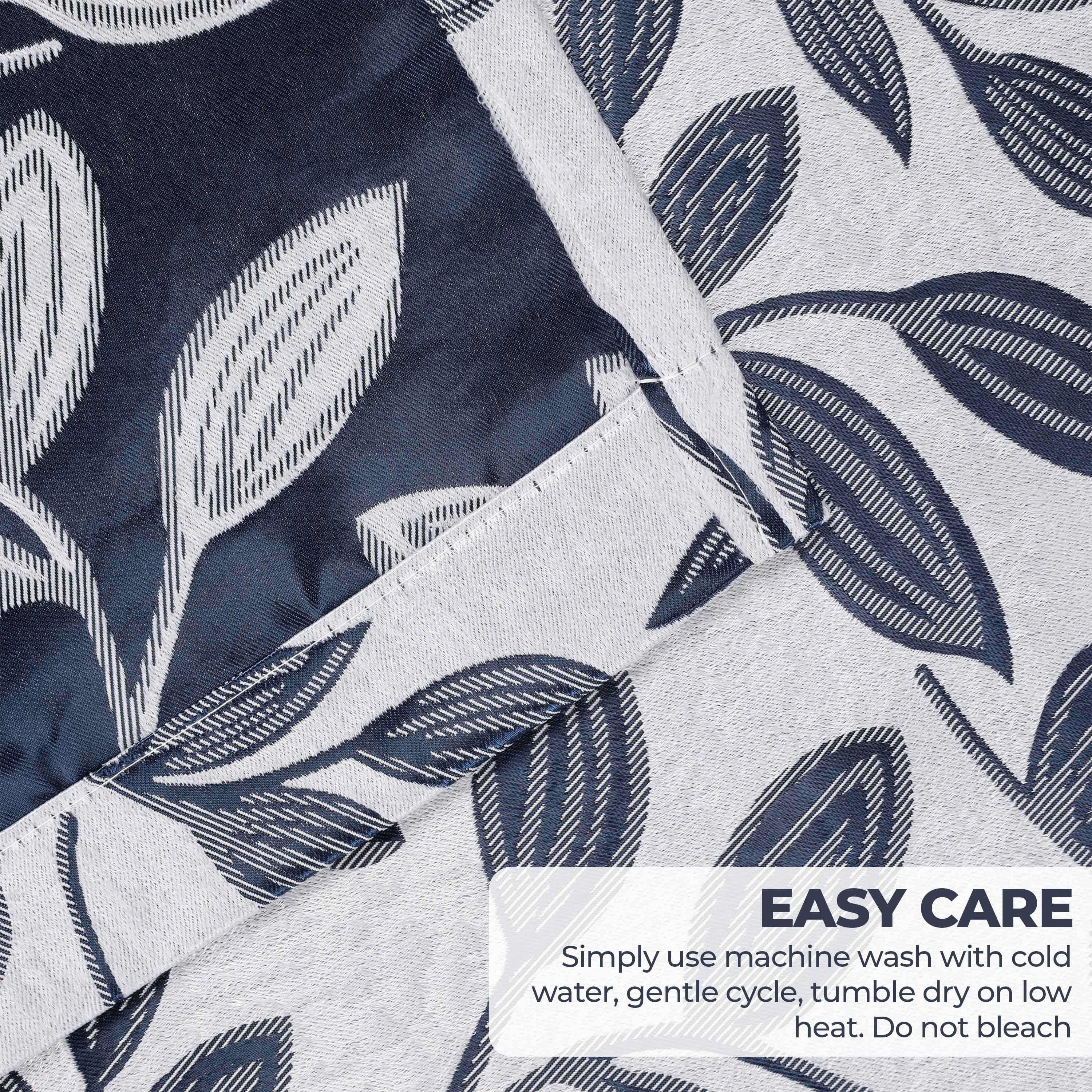 Leaves Rod Pocket Room Darkening Blackout Curtains, Set of 2 - Blue Nile Mills