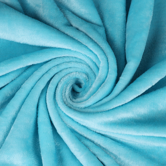 Fleece Plush Medium Weight Fluffy Decorative Blanket Or Throw - Winter Blue