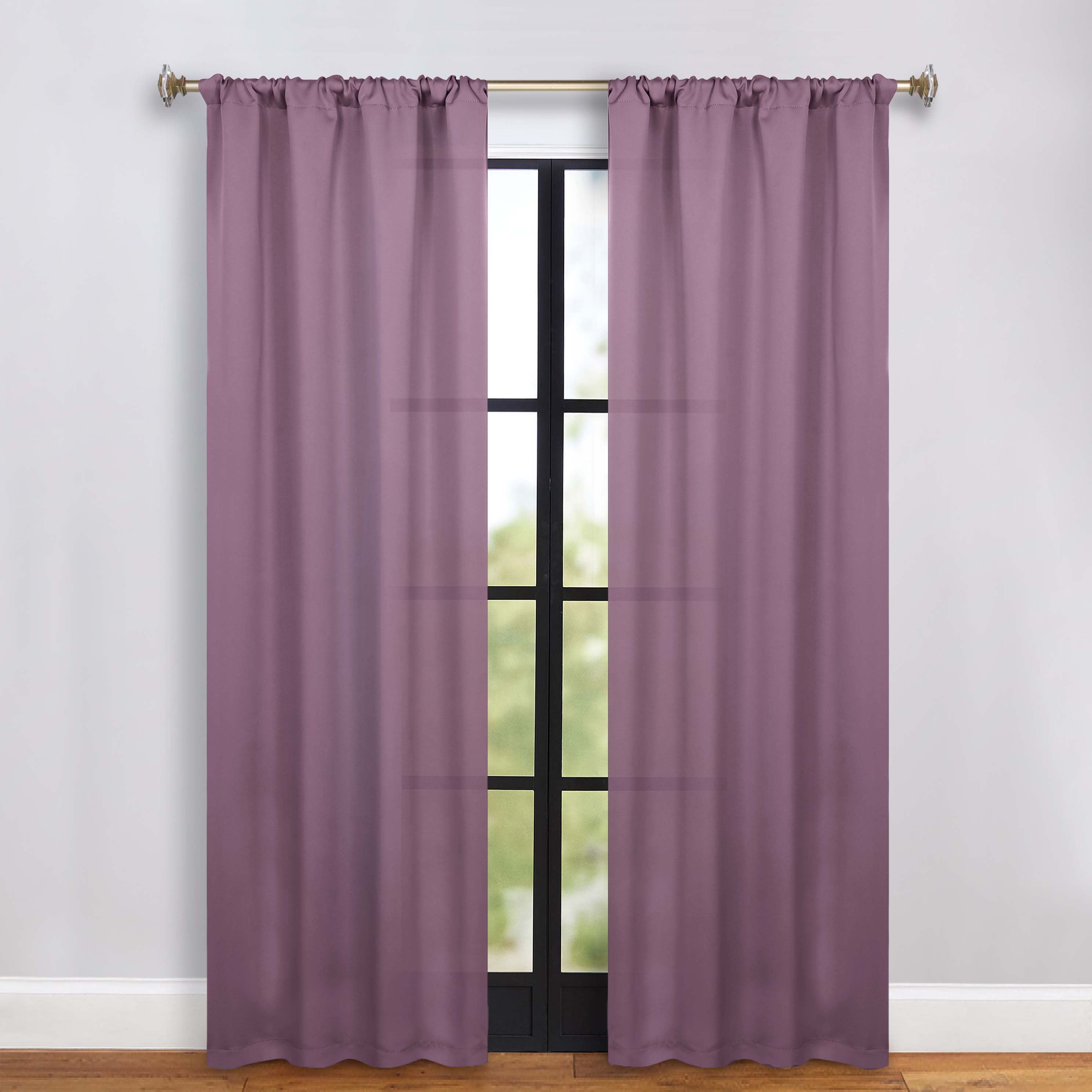 Solid Machine Washable Room Darkening Blackout Curtains, Set of 2 - Blue Nile Mills