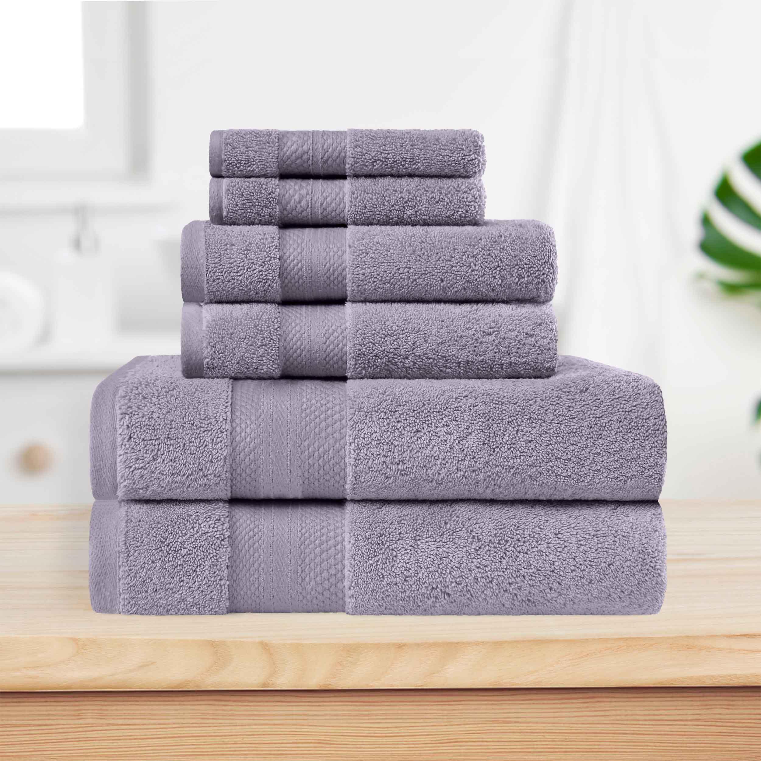 Turkish Cotton Solid 6 Piece Towel Set - Blue Nile Mills