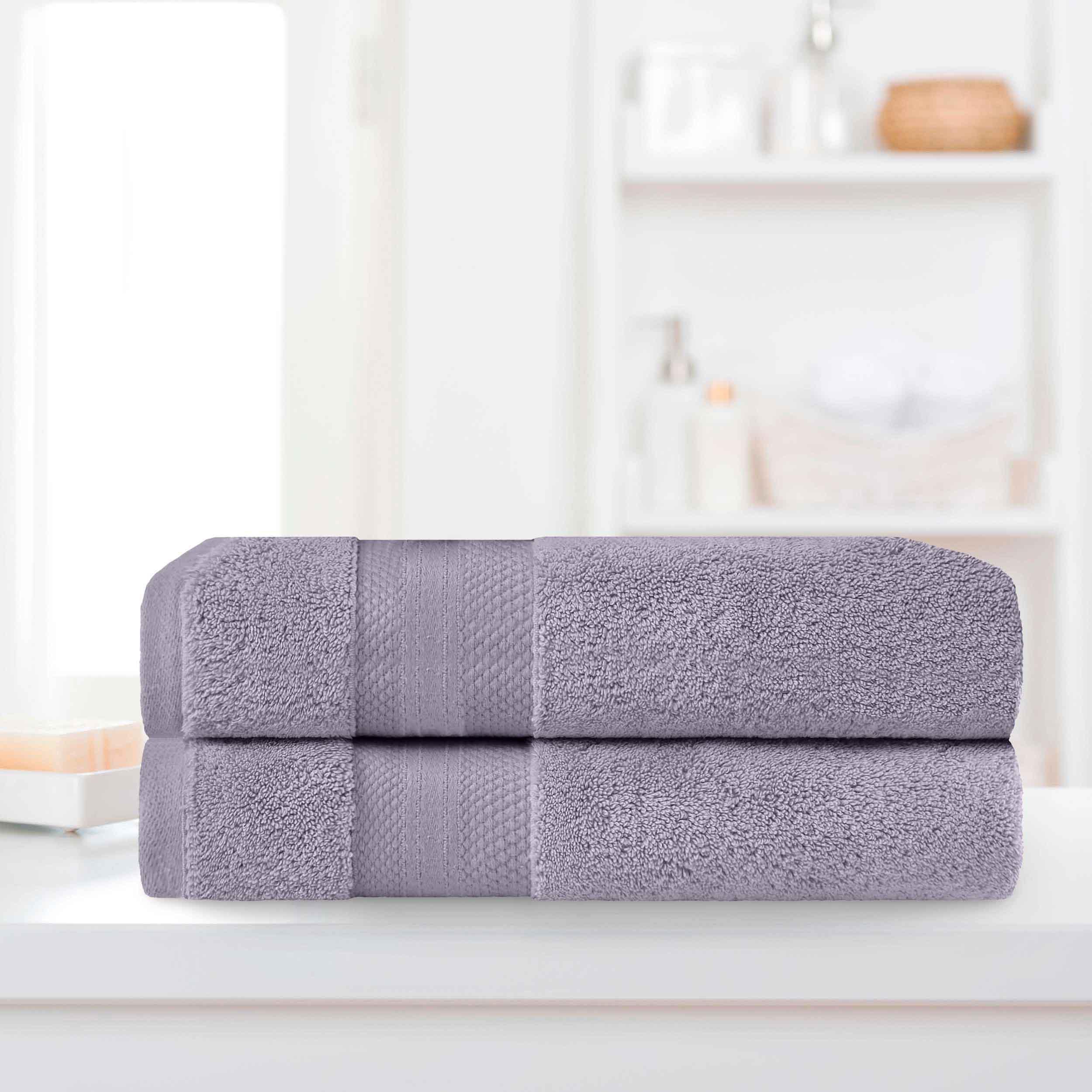Turkish Cotton Absorbent Ultra-Plush Solid 2 Piece Bath Sheet Set - Blue Nile Mills