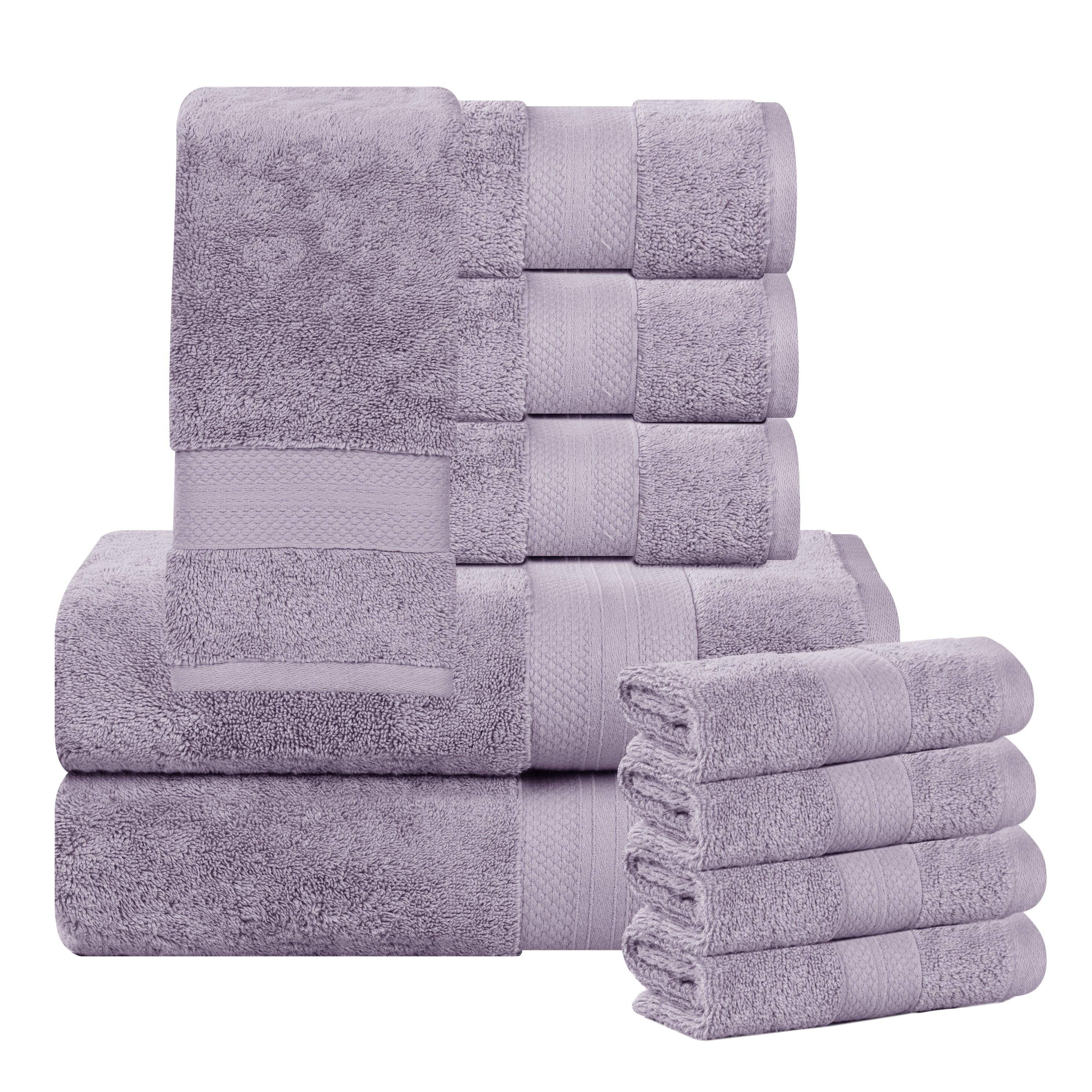 Aria Turkish Cotton Solid 10-Piece Heavyweight Towel Set - Blue Nile Mills