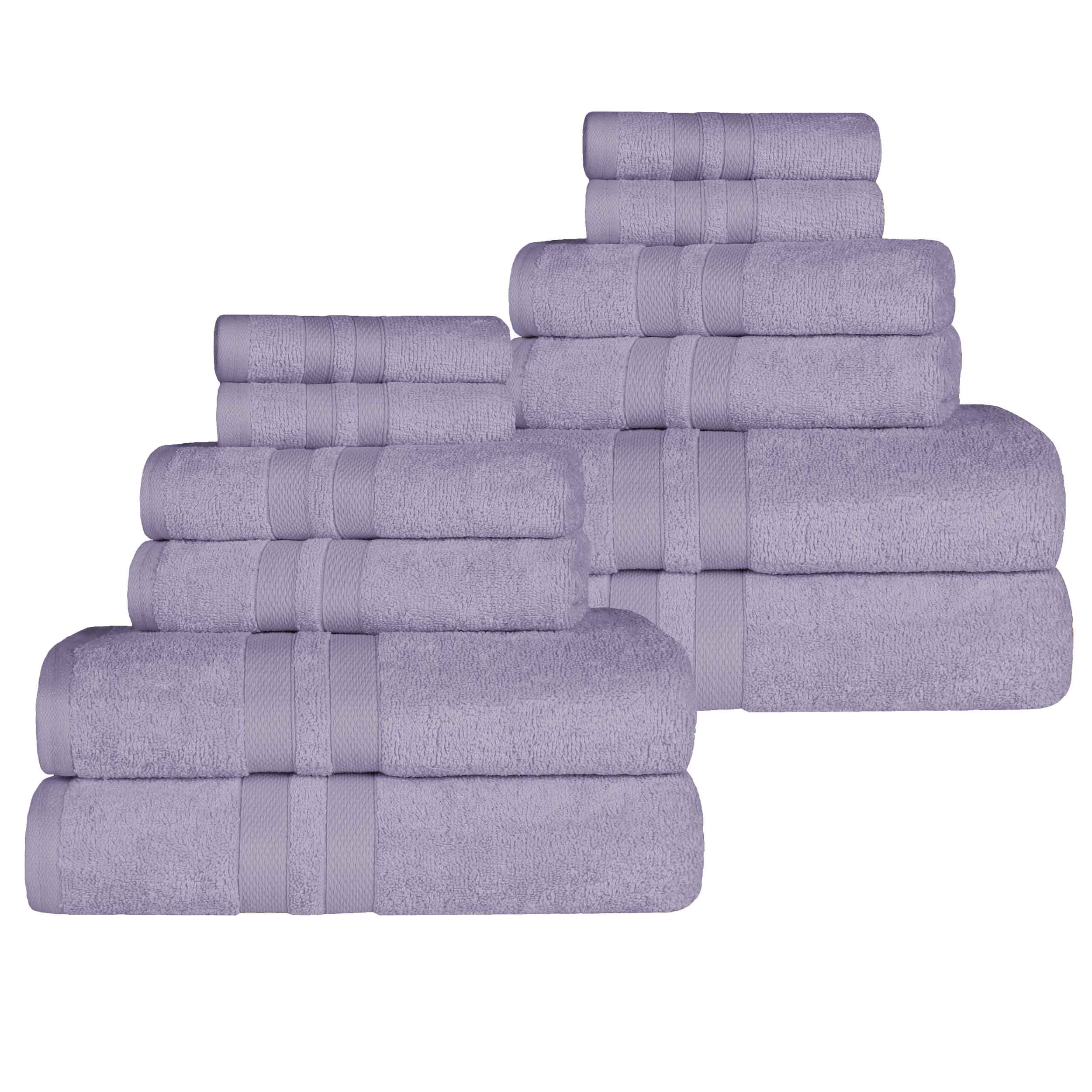 Ultra-Soft Cotton Absorbent Quick-Drying 12 Piece Assorted Towel Set - Blue Nile Mills