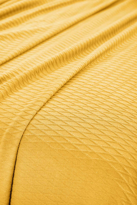Cotton All Season Diamond Bed Blanket & Sofa Throw - Yellow
