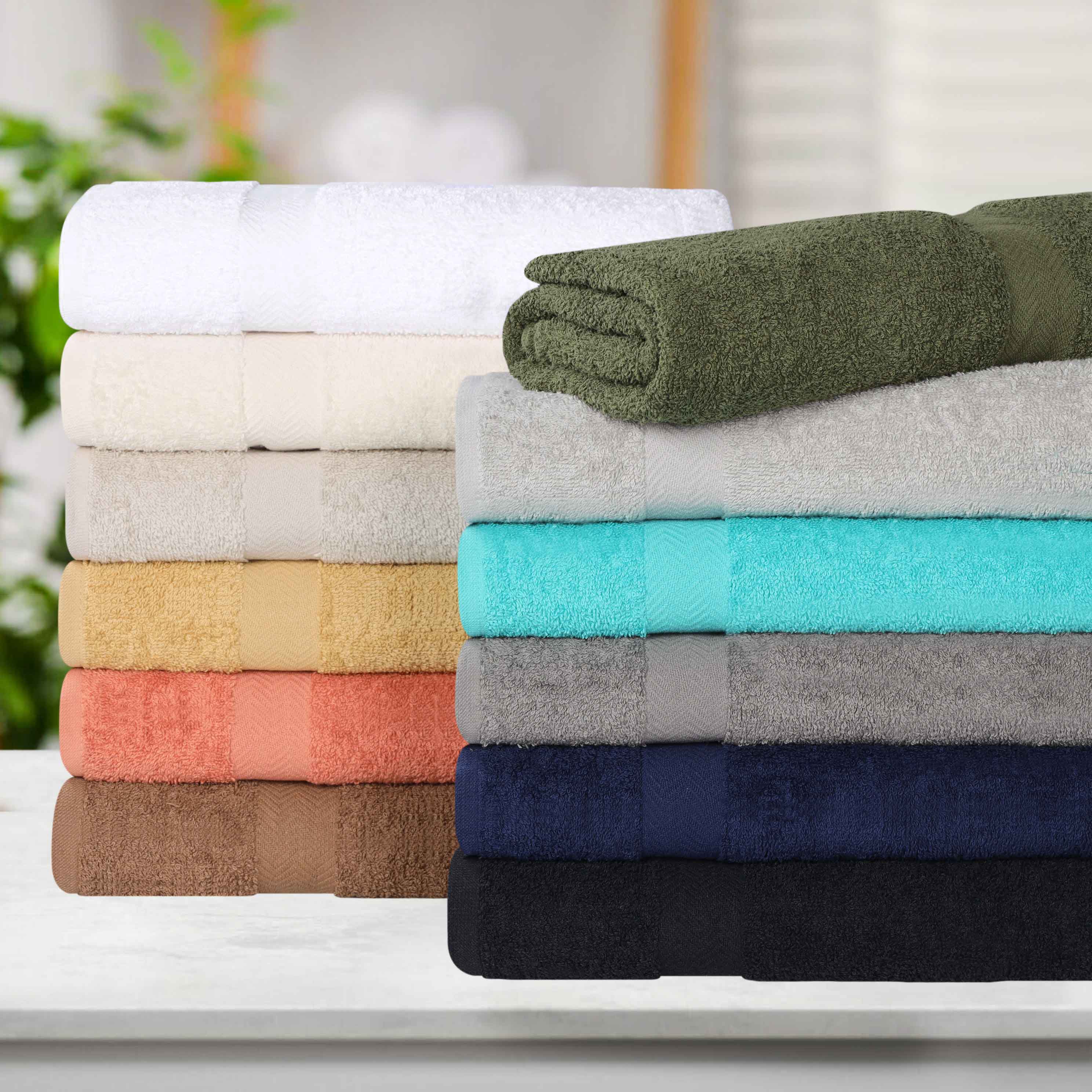 Franklin Cotton Eco Friendly 8 Piece Hand Towel Set - Blue Nile Mills