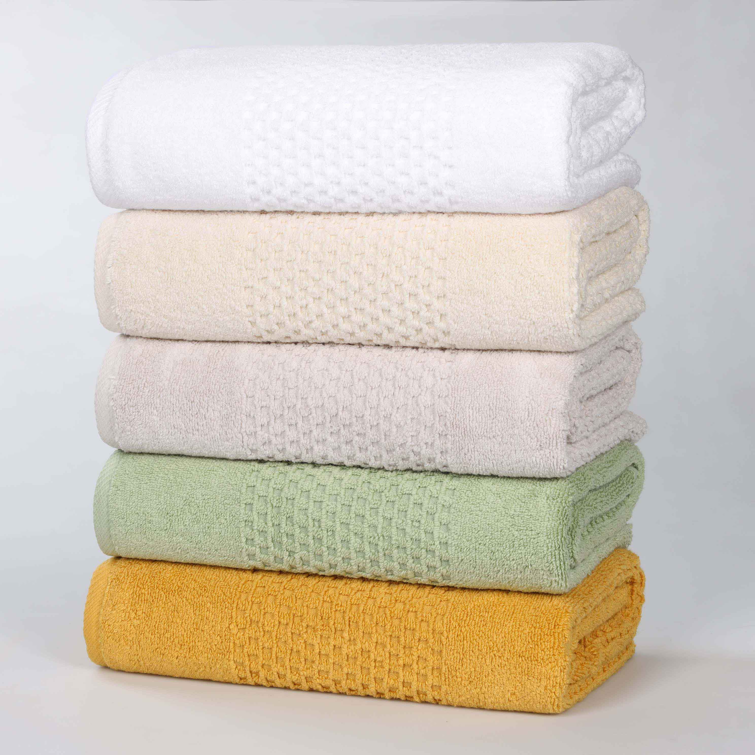 Playa Zero Twist Cotton Solid Waffle Textured Face Towels, Set of 12 - Blue Nile Mills