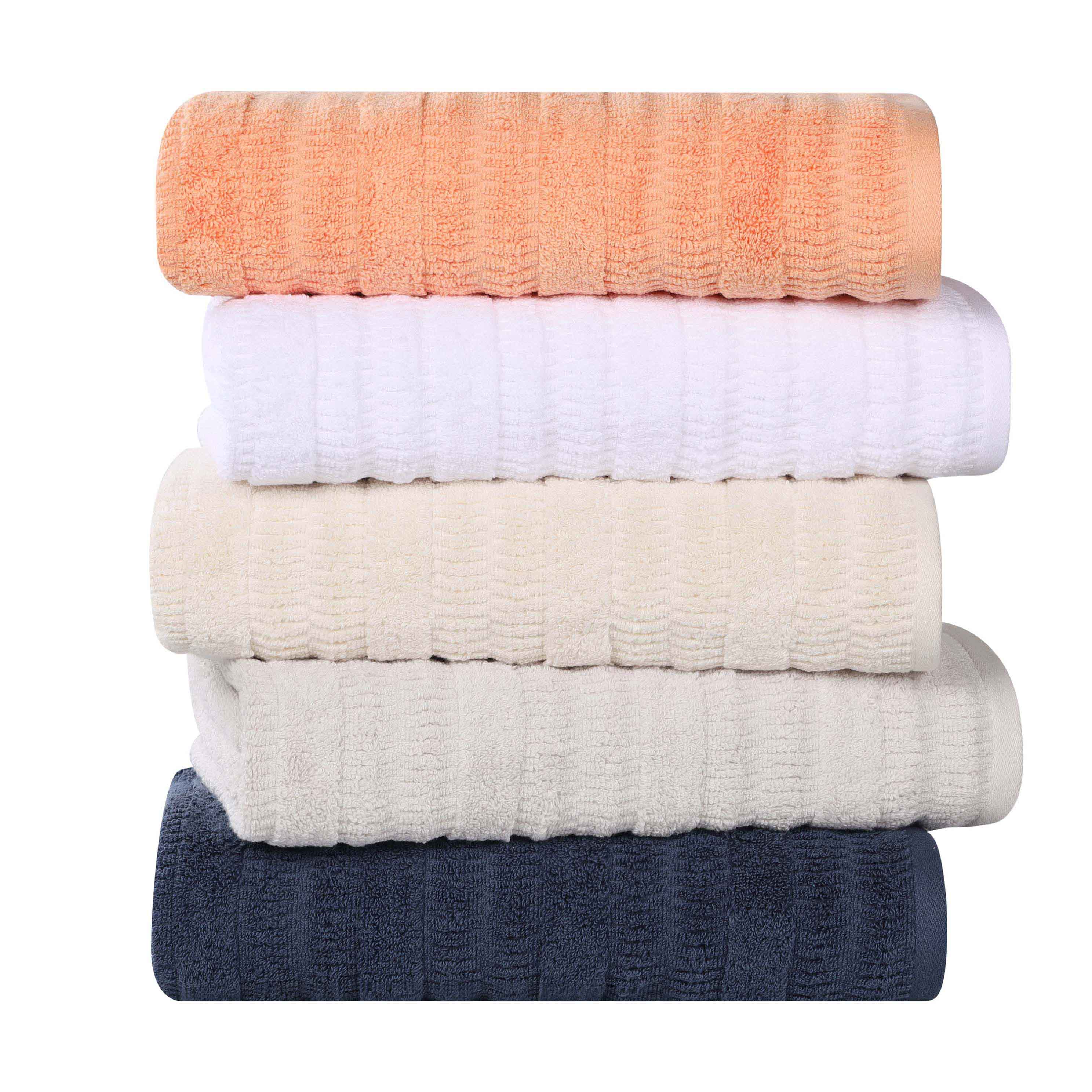 Mika Smart Twist Cotton Solid Face Towels Washcloths, Set of 12 - Blue Nile Mills