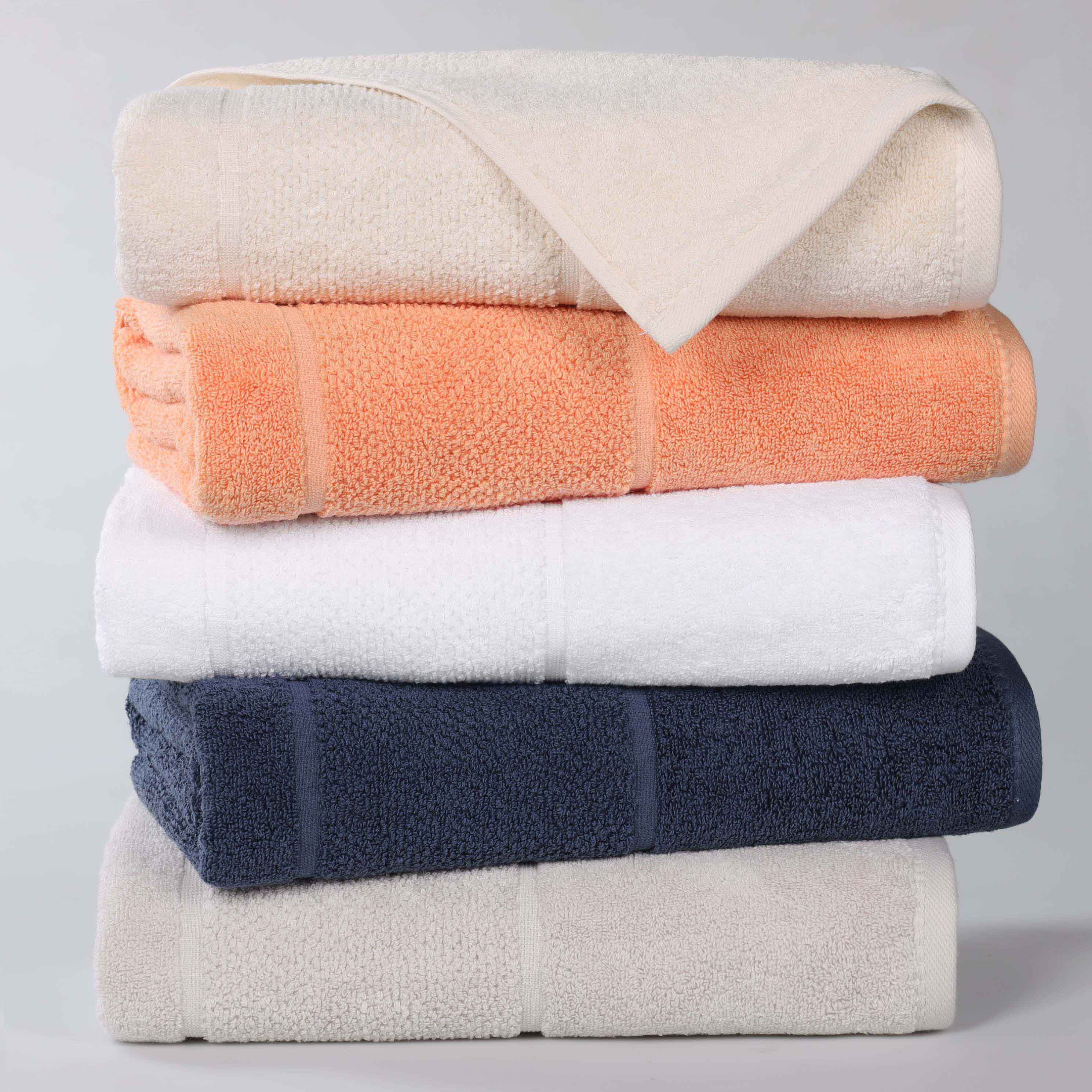 Mile Smart Twist Cotton Solid Broad Border 6 Piece Towel Set - Blue Nile Mills