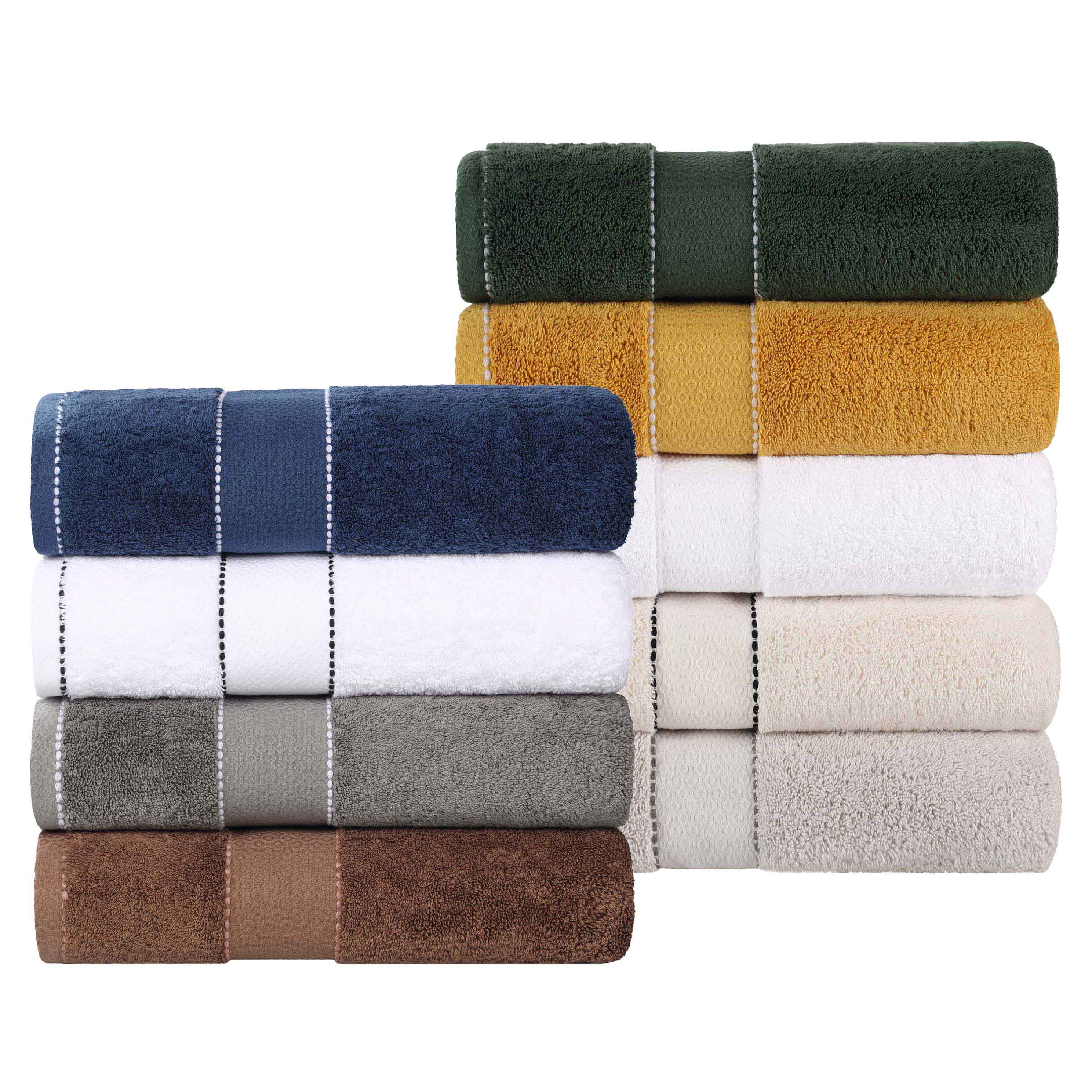 Niles Egypt Produced Giza Cotton Dobby Absorbent 9 Piece Towel Set - Blue Nile Mills