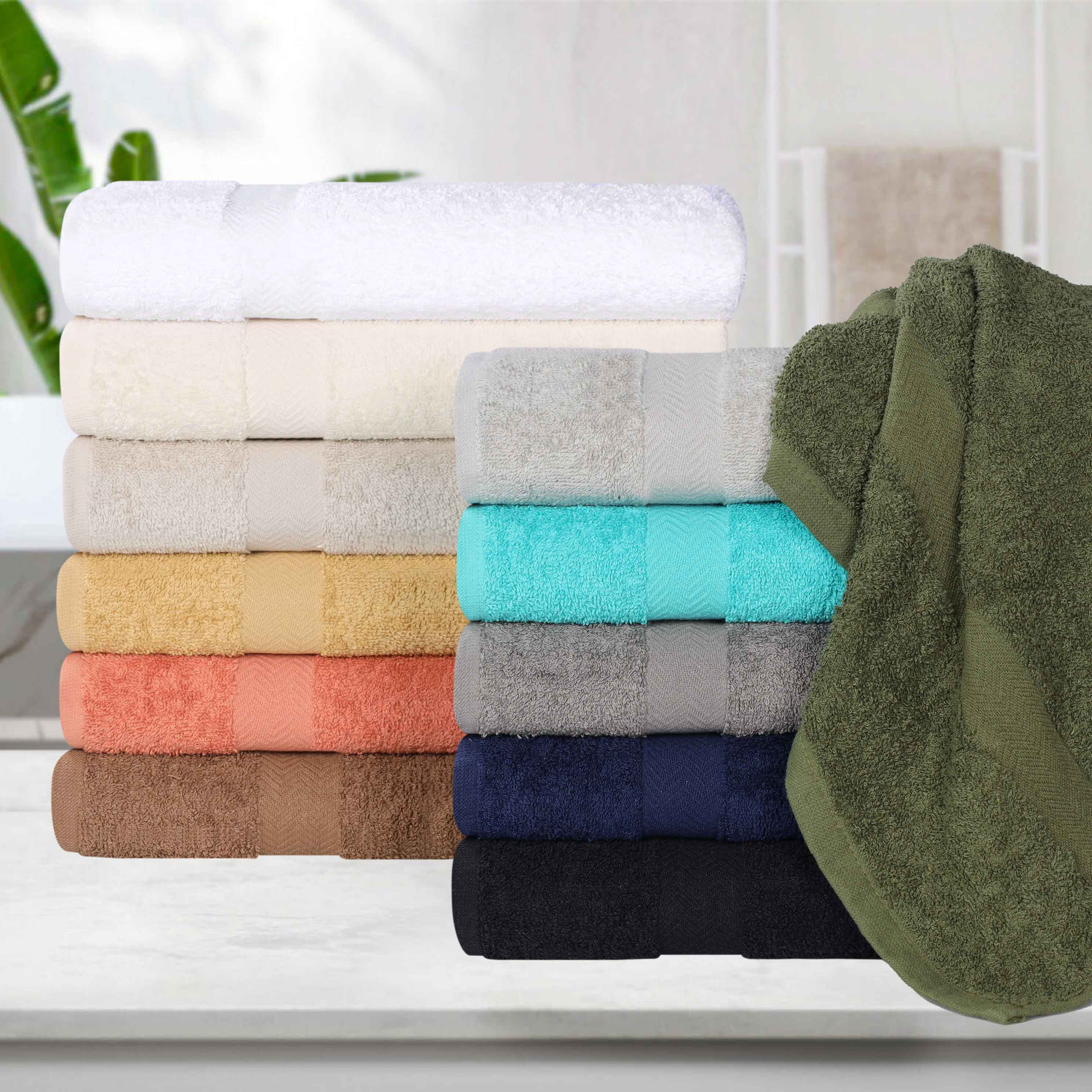 Franklin Cotton Eco Friendly 8 Piece Hand Towel Set - Blue Nile Mills