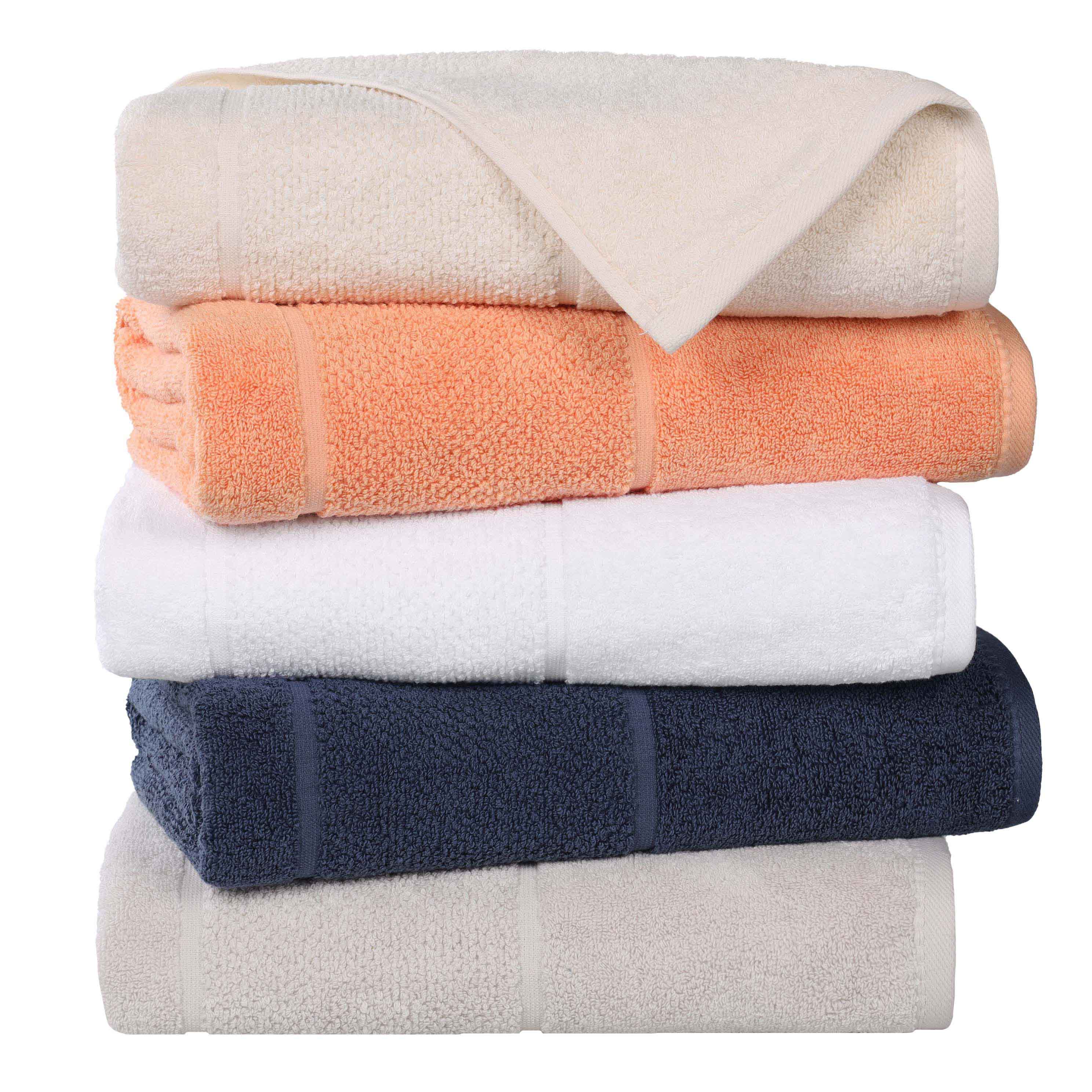 Mile Smart Twist Cotton Solid Broad Border 6 Piece Towel Set - Blue Nile Mills