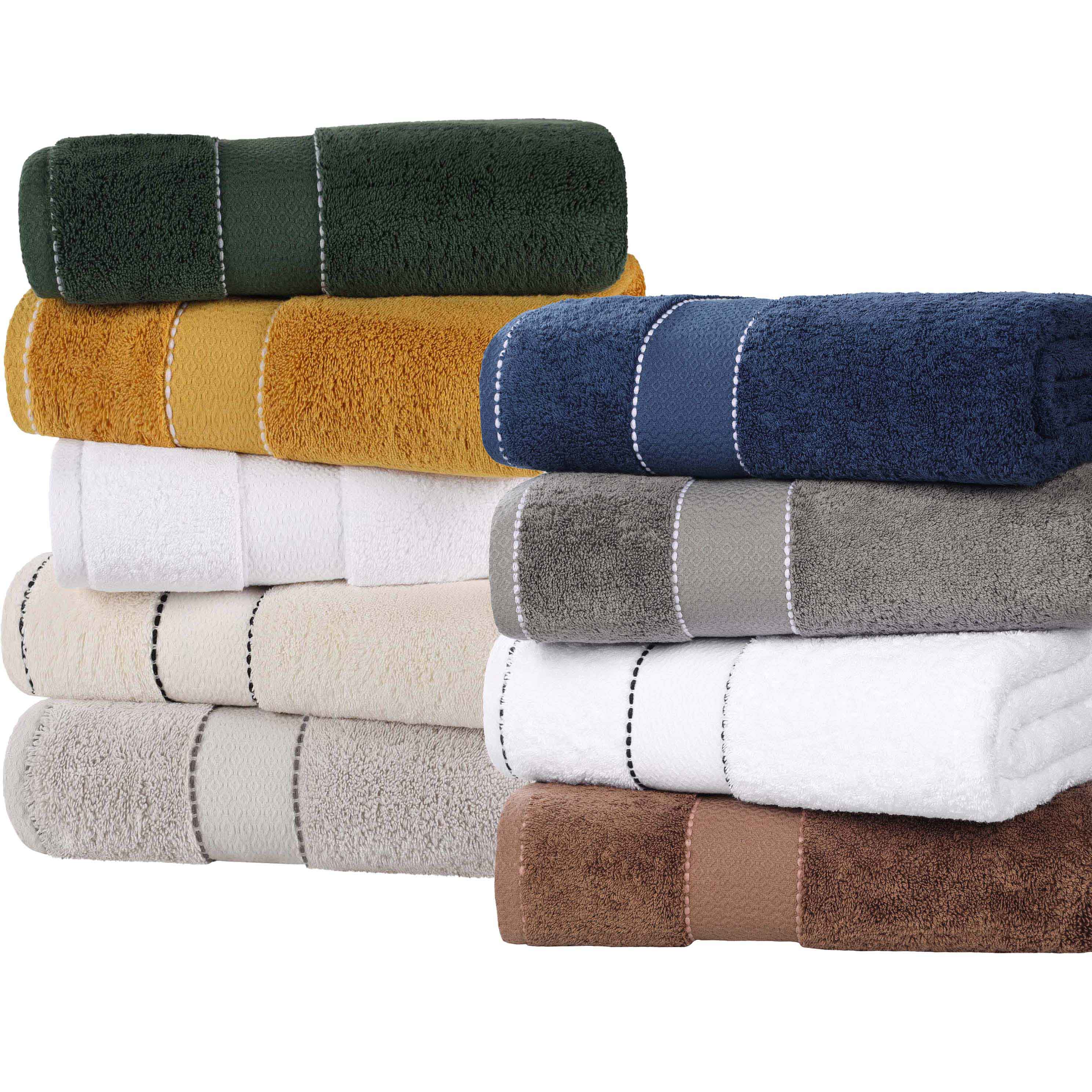 Niles Egypt Produced Giza Cotton Dobby Absorbent 9 Piece Towel Set - Blue Nile Mills