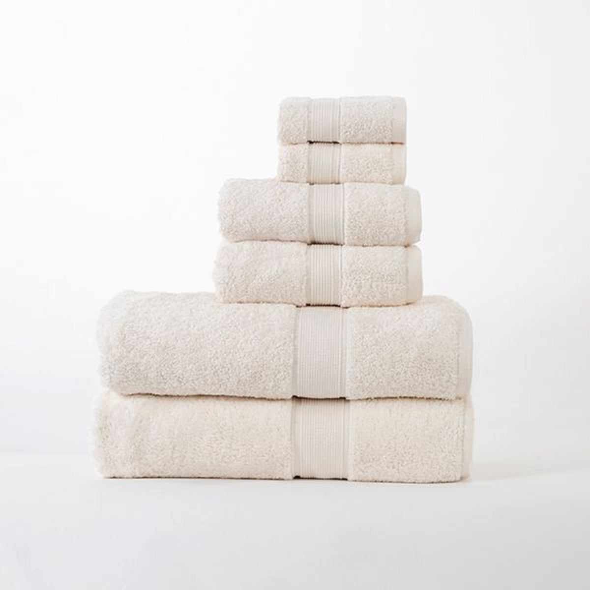 Organic Cotton Solid Plush Assorted 6 Piece Towel Set - Blue Nile Mills