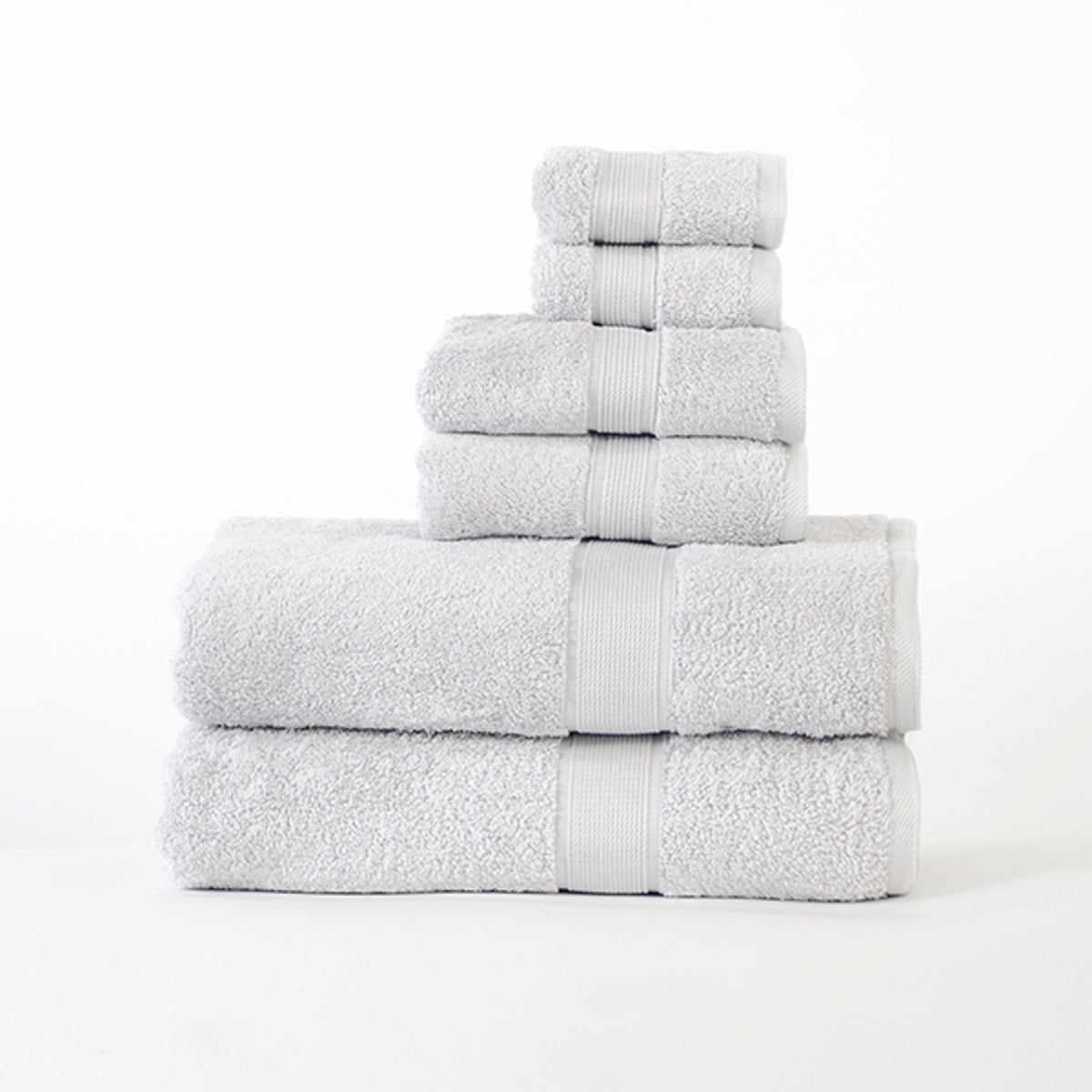 Organic Cotton Solid Plush Assorted 6 Piece Towel Set - Blue Nile Mills