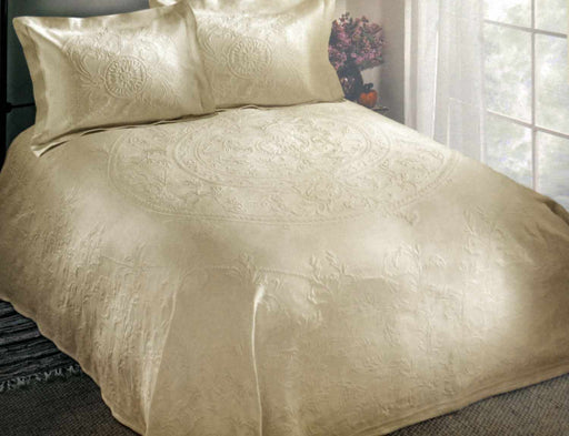 100% Cotton Jacquard Premium Matelasse Bedspread - Linen