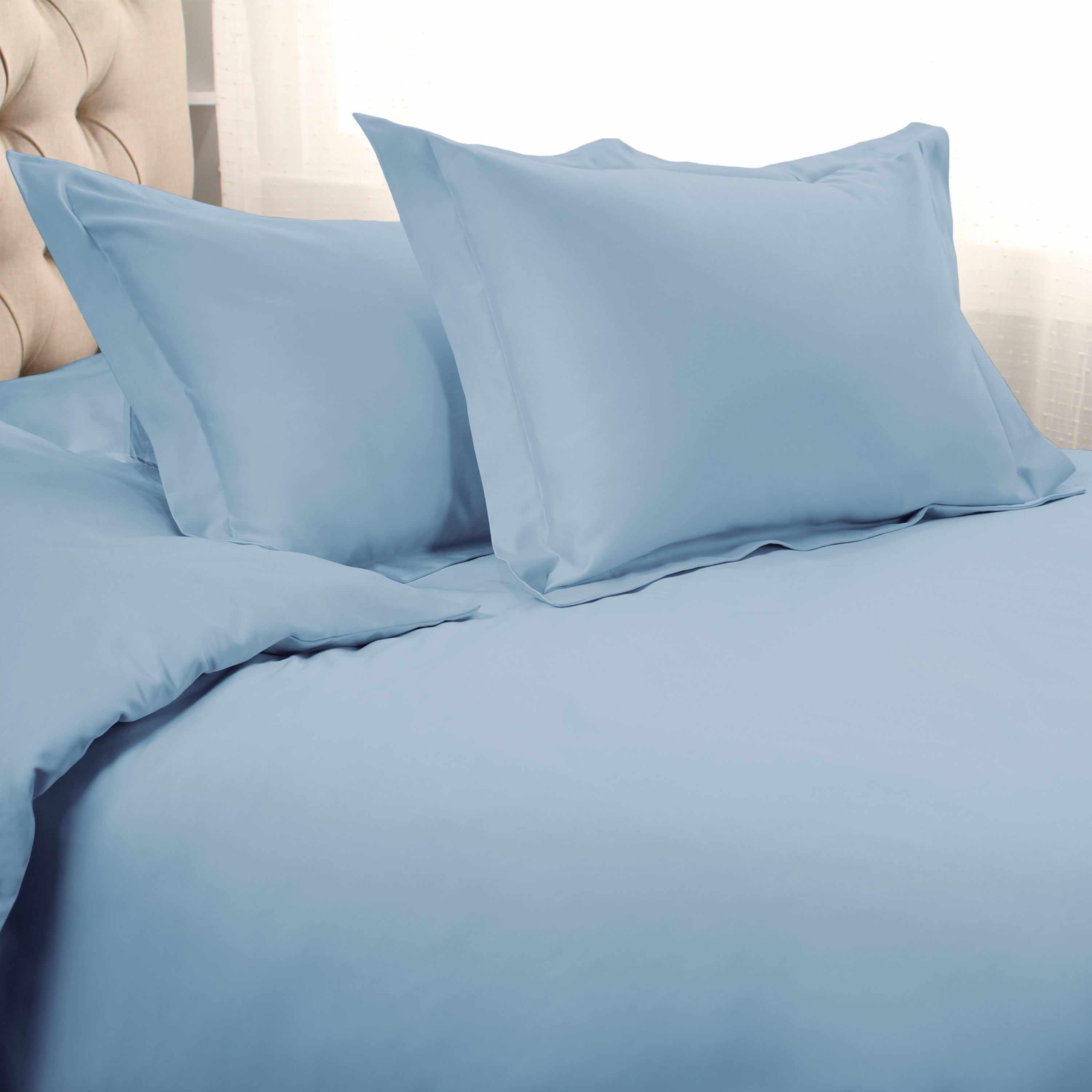1000 Thread Count Egyptian Cotton Solid Duvet Cover Set - Blue Nile Mills