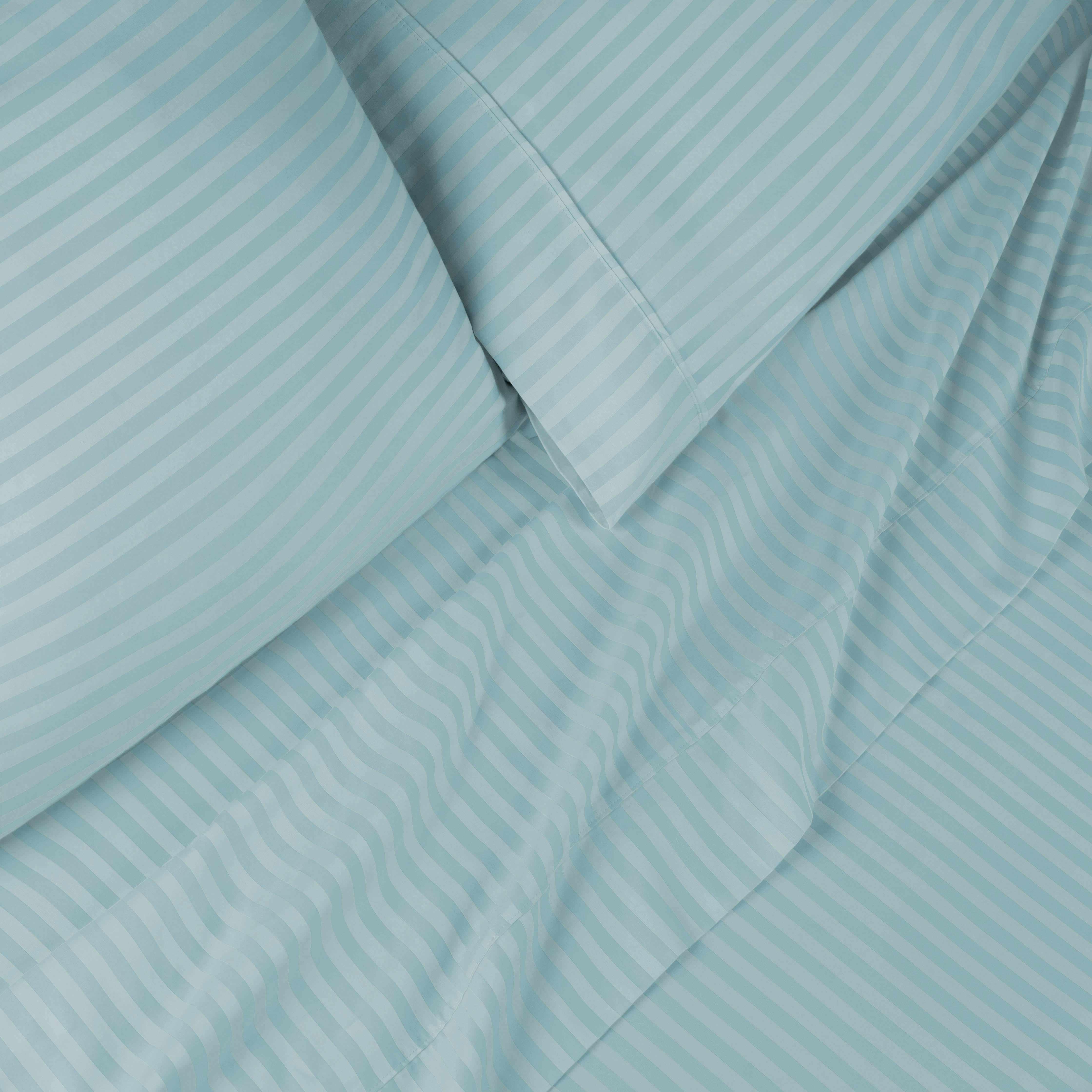 Egyptian Cotton 400 Thread Count Striped Deep Pocket Sheet Set - Blue Nile Mills