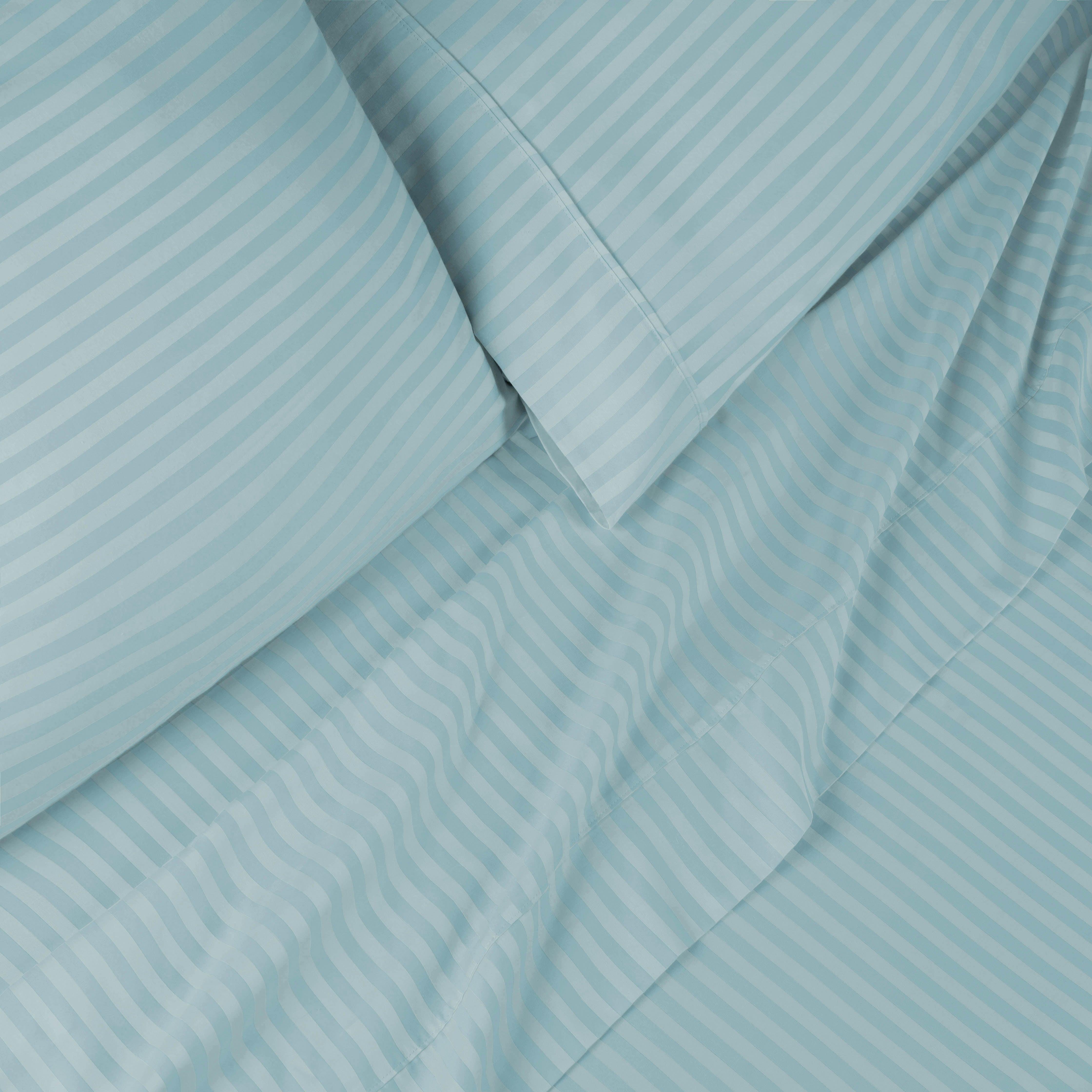 Egyptian Cotton 300 Thread Count Striped Deep Pocket Sheet Set - Blue Nile Mills