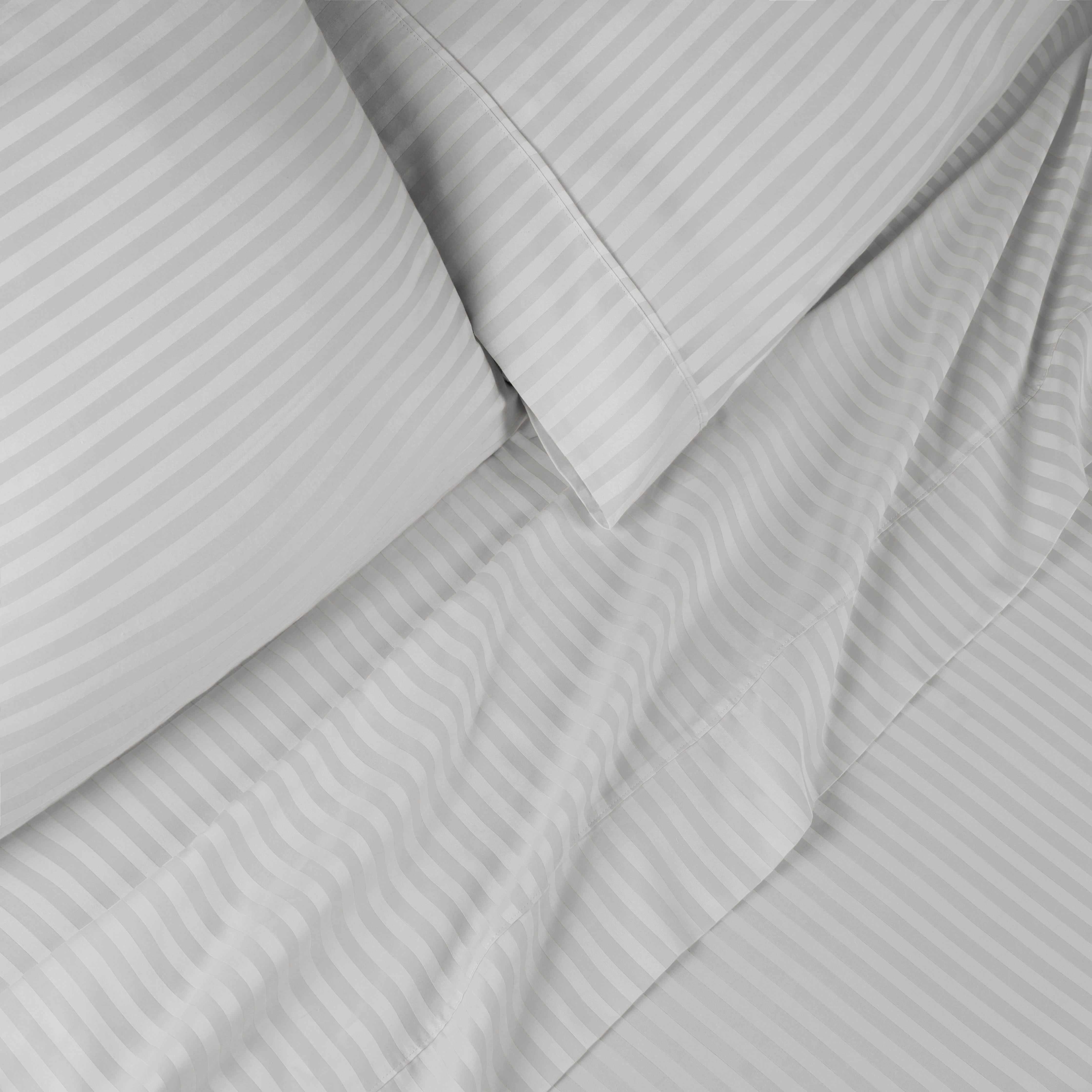 Egyptian Cotton 400 Thread Count Striped Deep Pocket Sheet Set - Blue Nile Mills