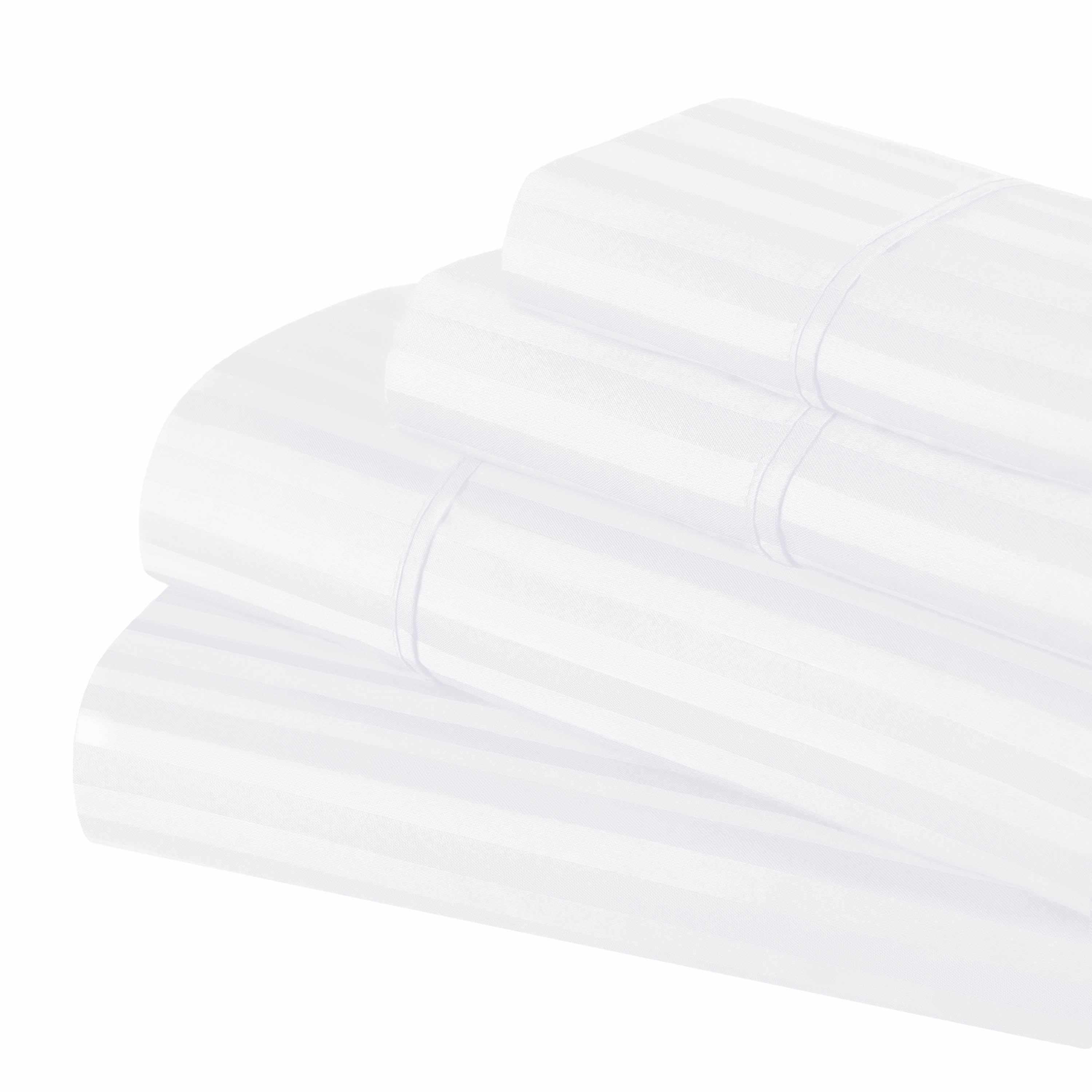 Egyptian Cotton 300 Thread Count Striped Deep Pocket Sheet Set - Blue Nile Mills