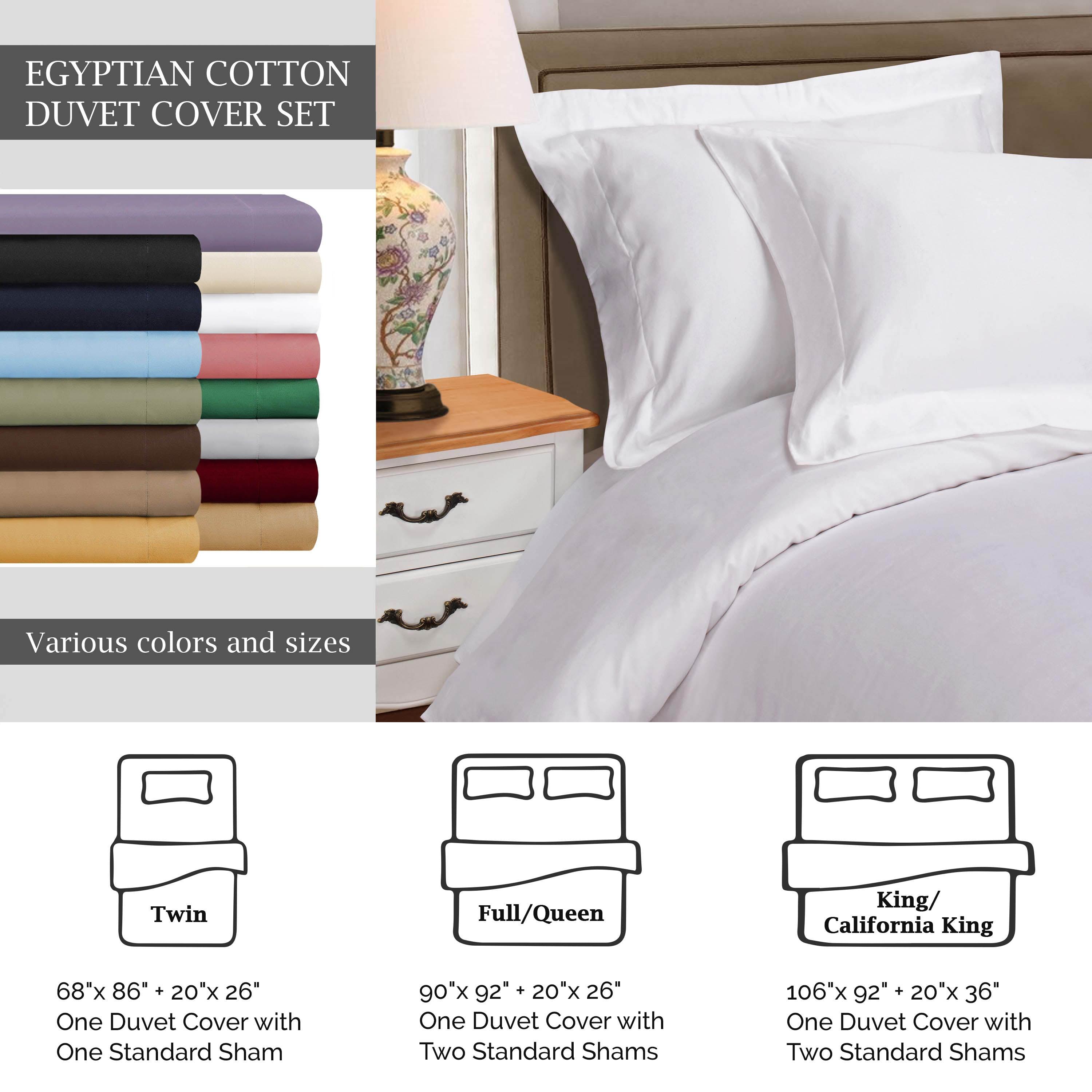 Egyptian Cotton 530 Thread Count Solid Duvet Cover Set - Blue Nile Mills