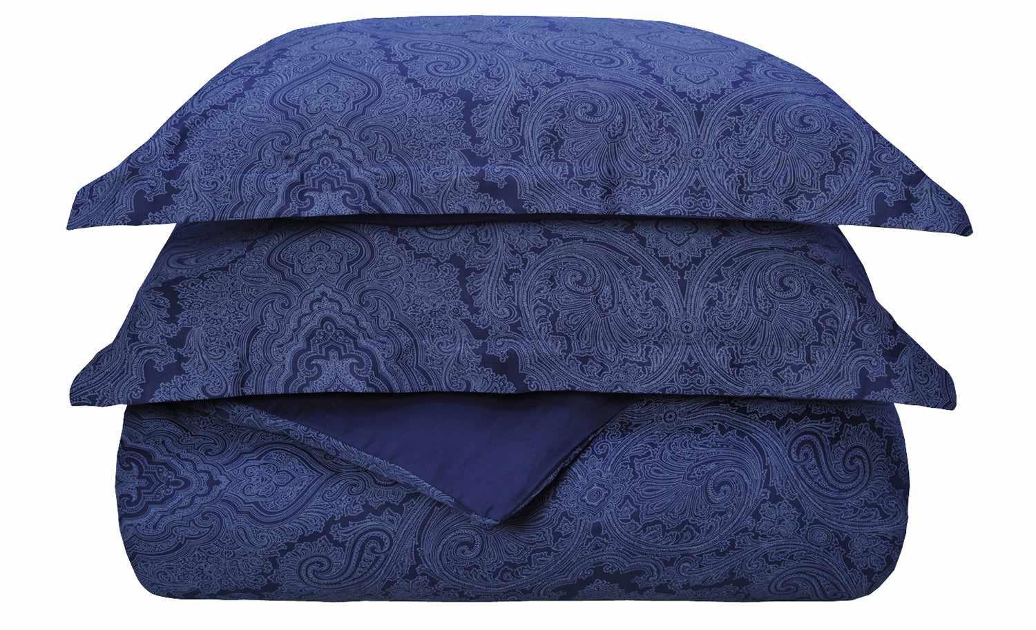 600 Thread Count Cotton Blend Italian Paisley Duvet Cover Set - Blue Nile Mills