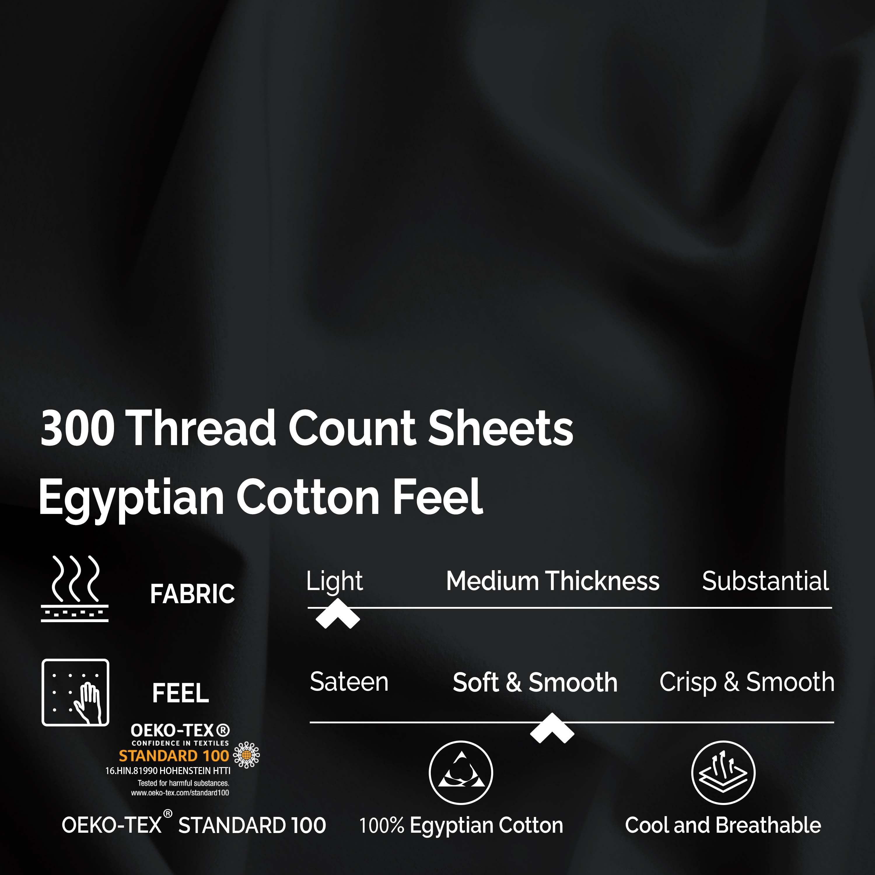 Egyptian Cotton 300 Thread Count Solid Bed Sheet Set - Blue Nile Mills