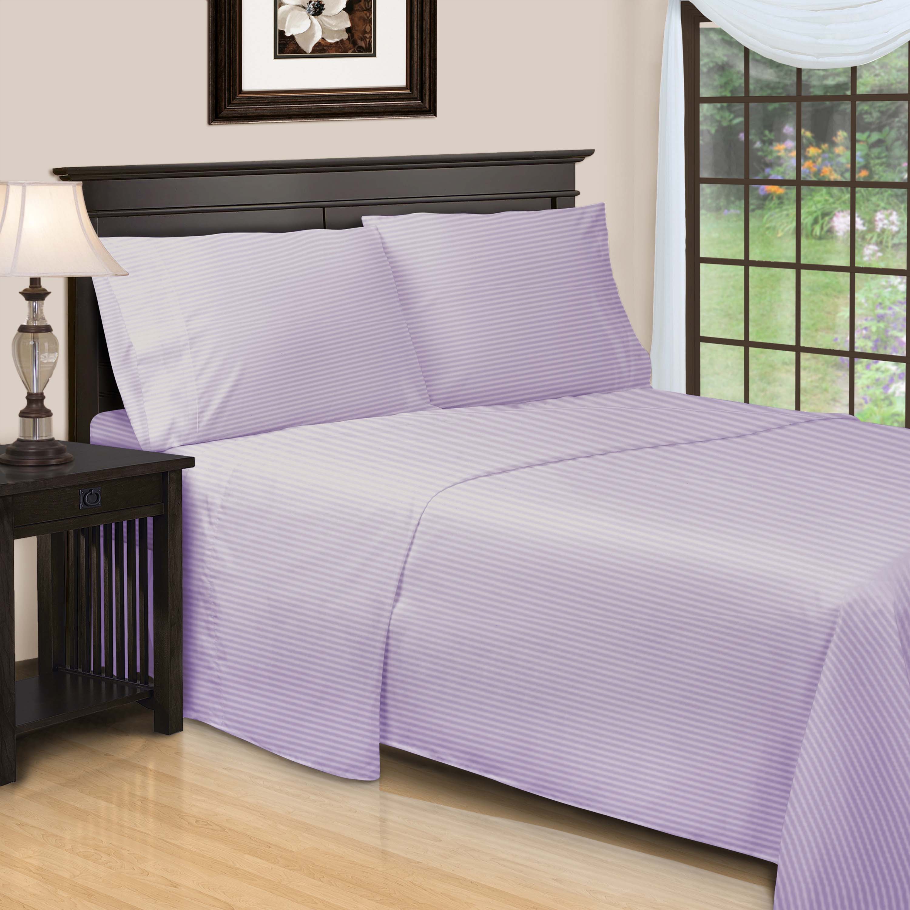 Egyptian Cotton 600 Thread Count Striped Deep Pocket Sheet Set - Blue Nile Mills