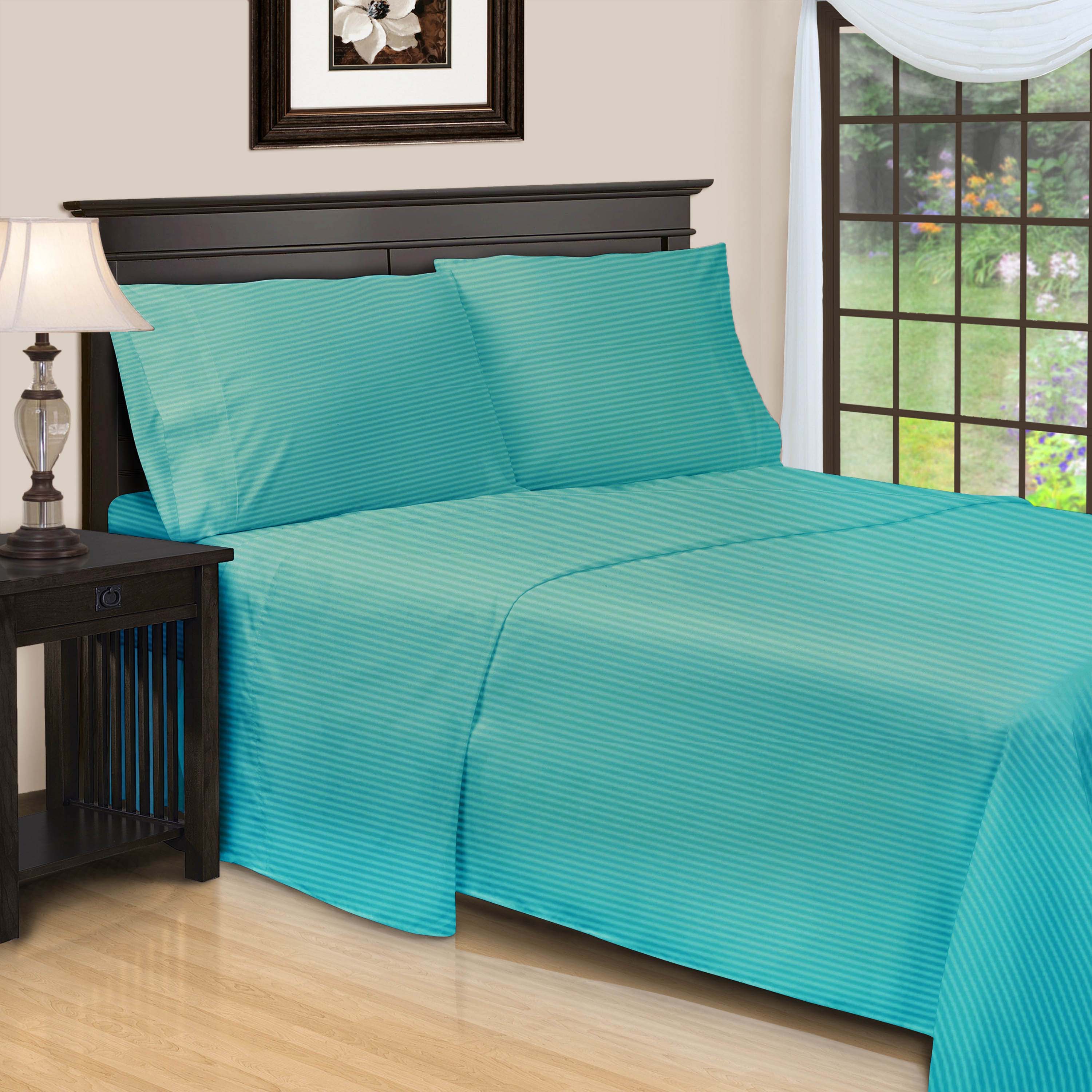 Egyptian Cotton 600 Thread Count Striped Deep Pocket Sheet Set - Blue Nile Mills