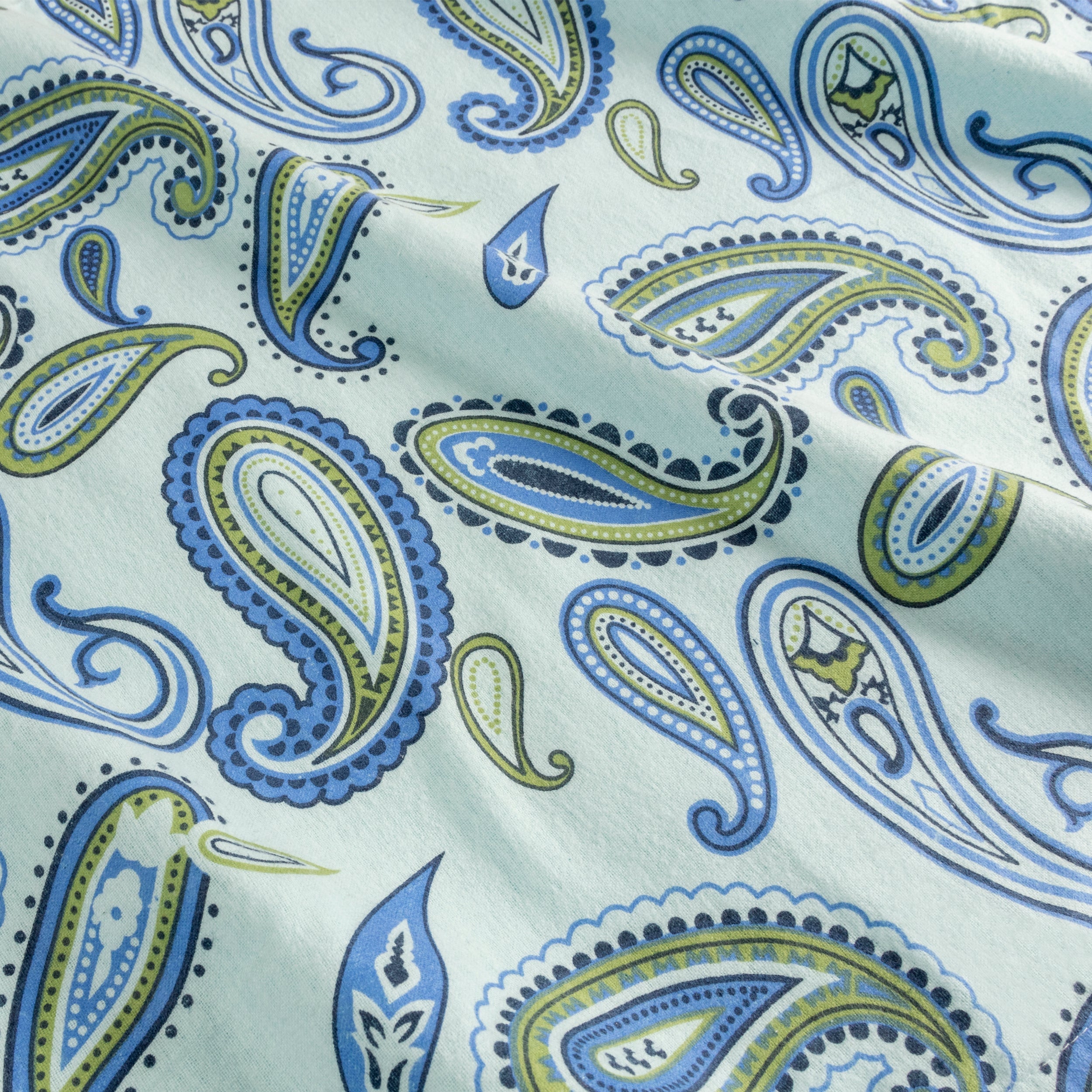 Flannel Cotton Floral Paisley Deep Pocket Bed Sheet Set - Blue Nile Mills