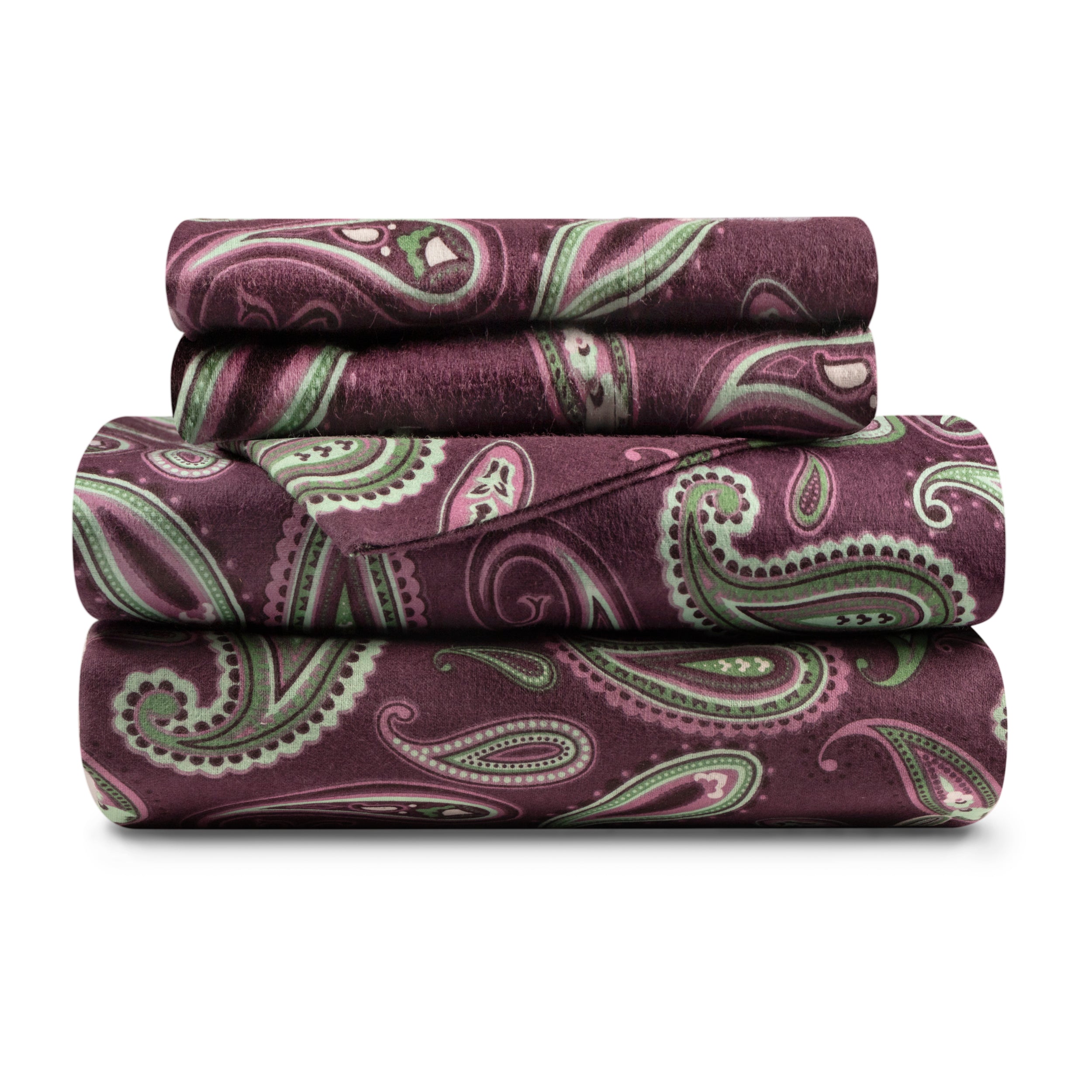 Flannel Cotton Floral Paisley Deep Pocket Bed Sheet Set - Blue Nile Mills